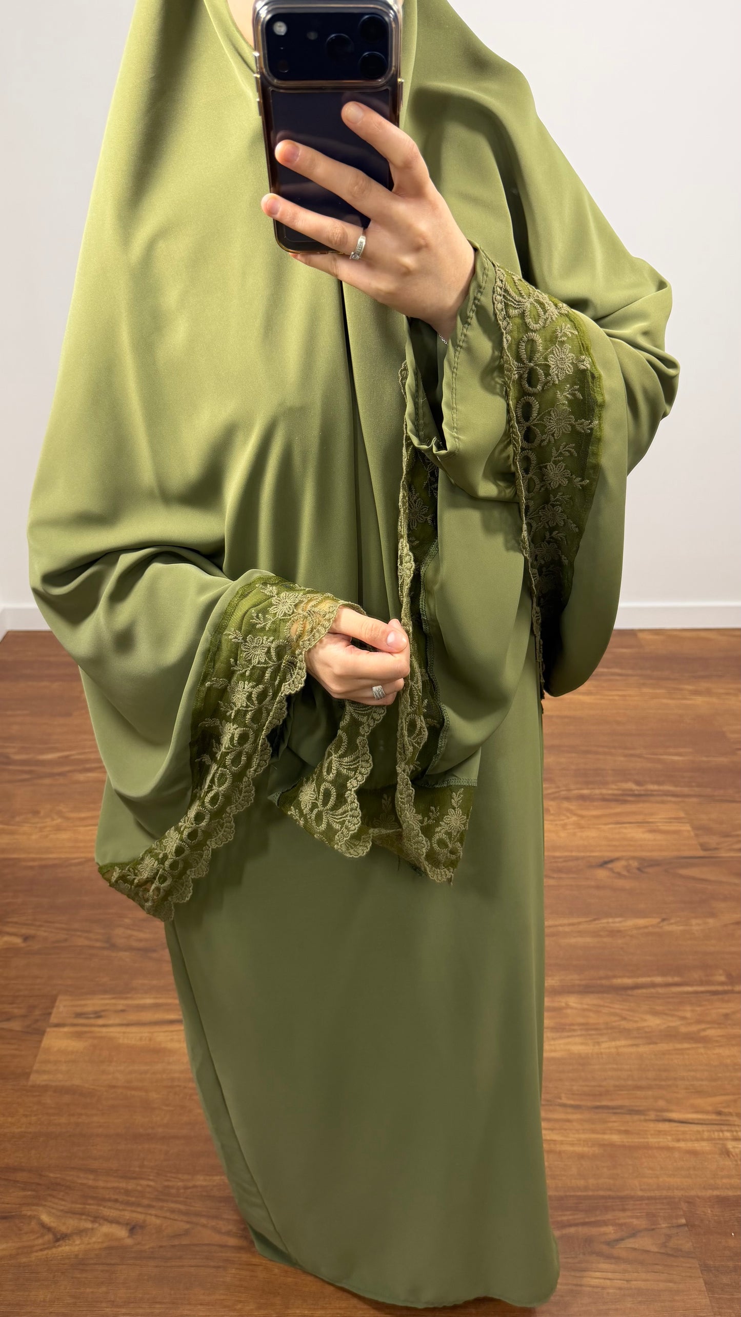 ENSEMBLE DE PRIÈRE DENTELLE VERT