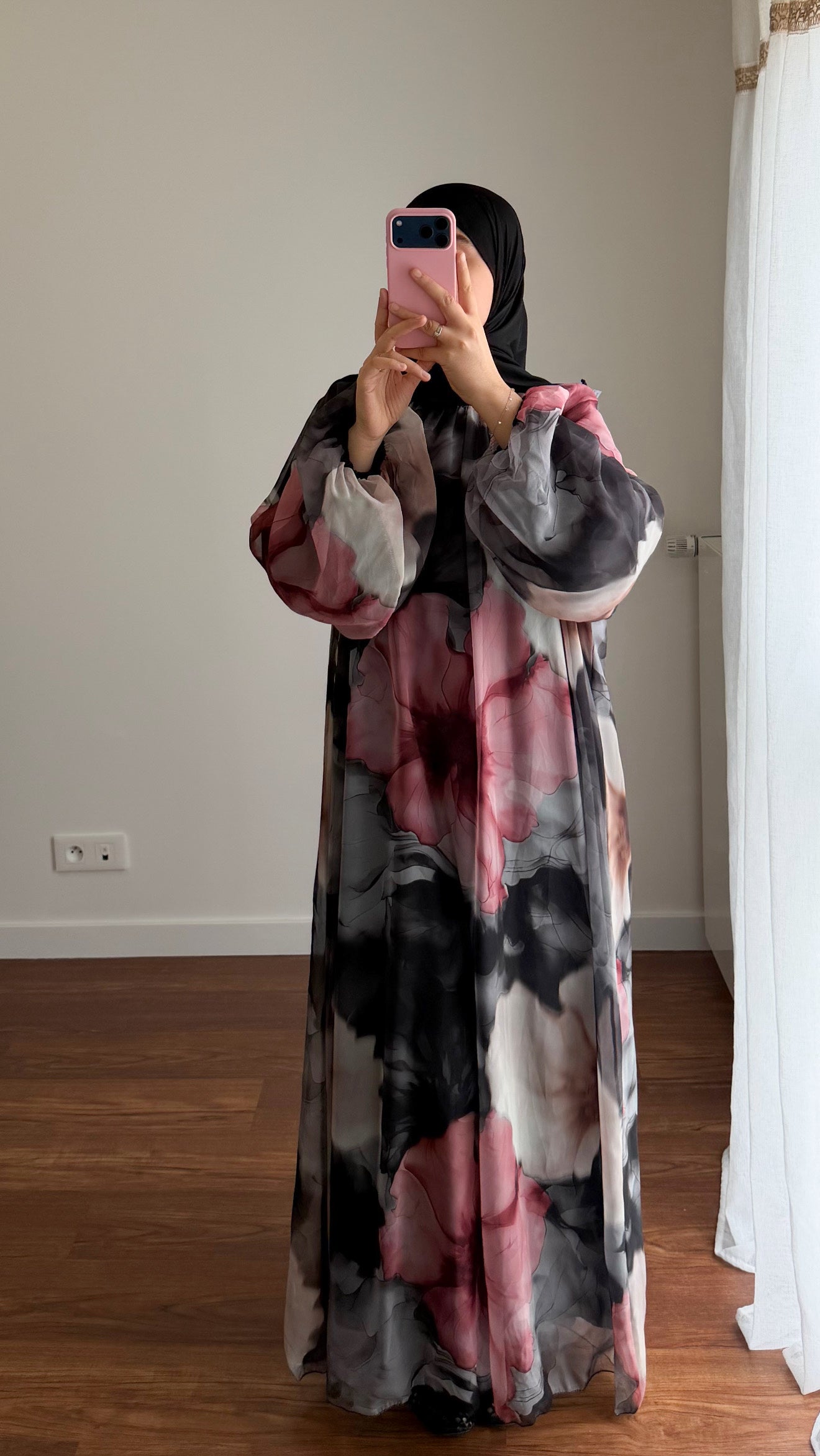 ABAYA BICOLORE NOIR