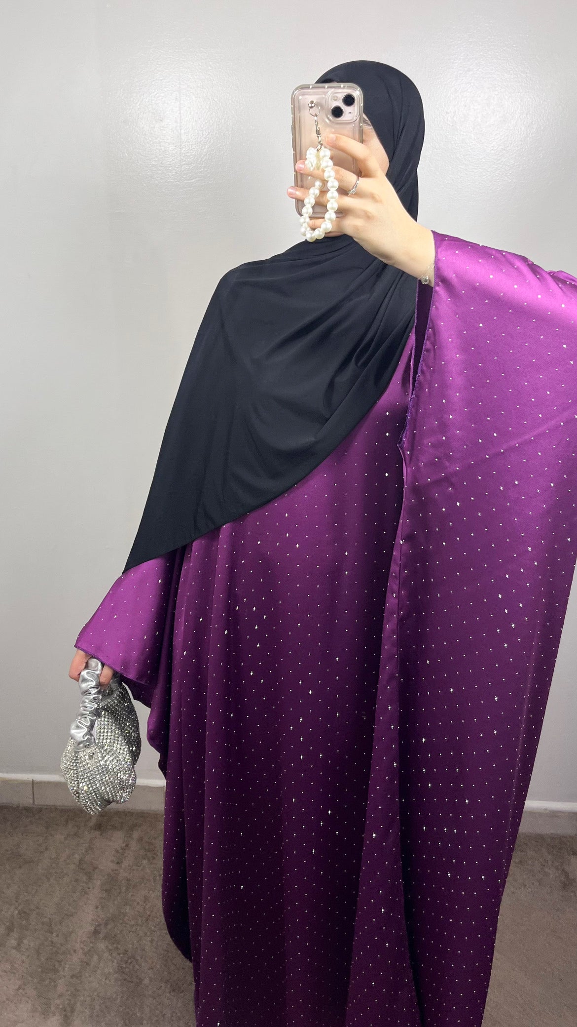 CLASSIC PURPLE RHINESTONE ABAYA