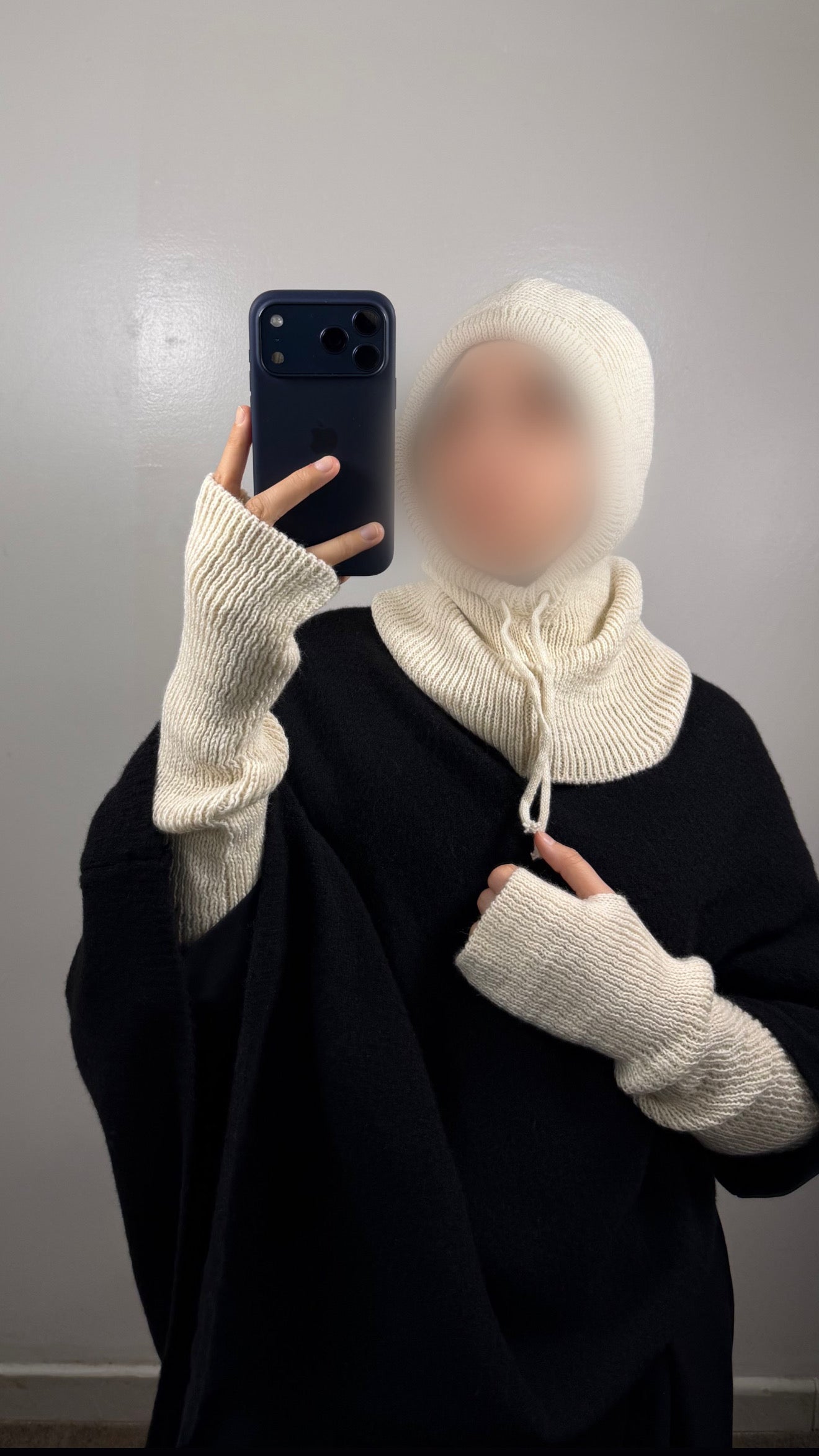 SET CAGOULE + MITAINES ECRU