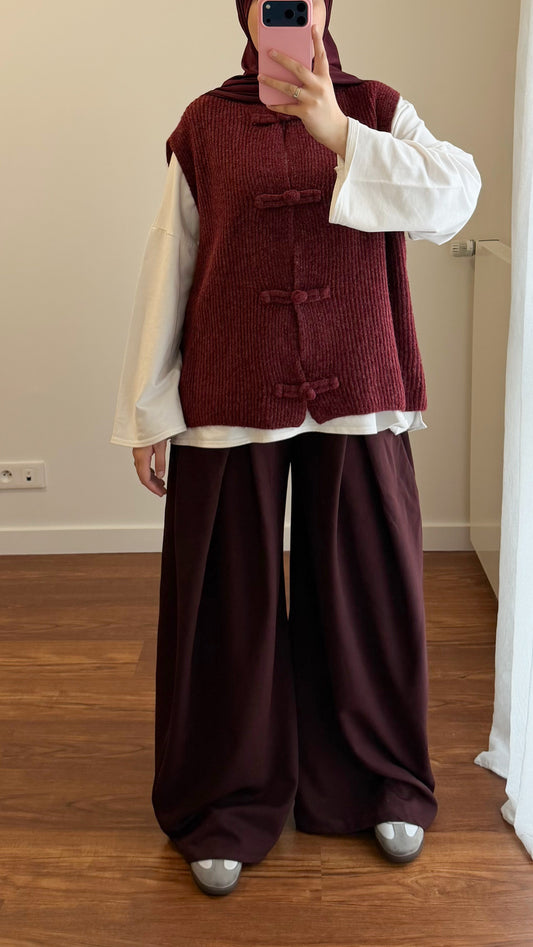 PANTALON BAGGY BORDEAU