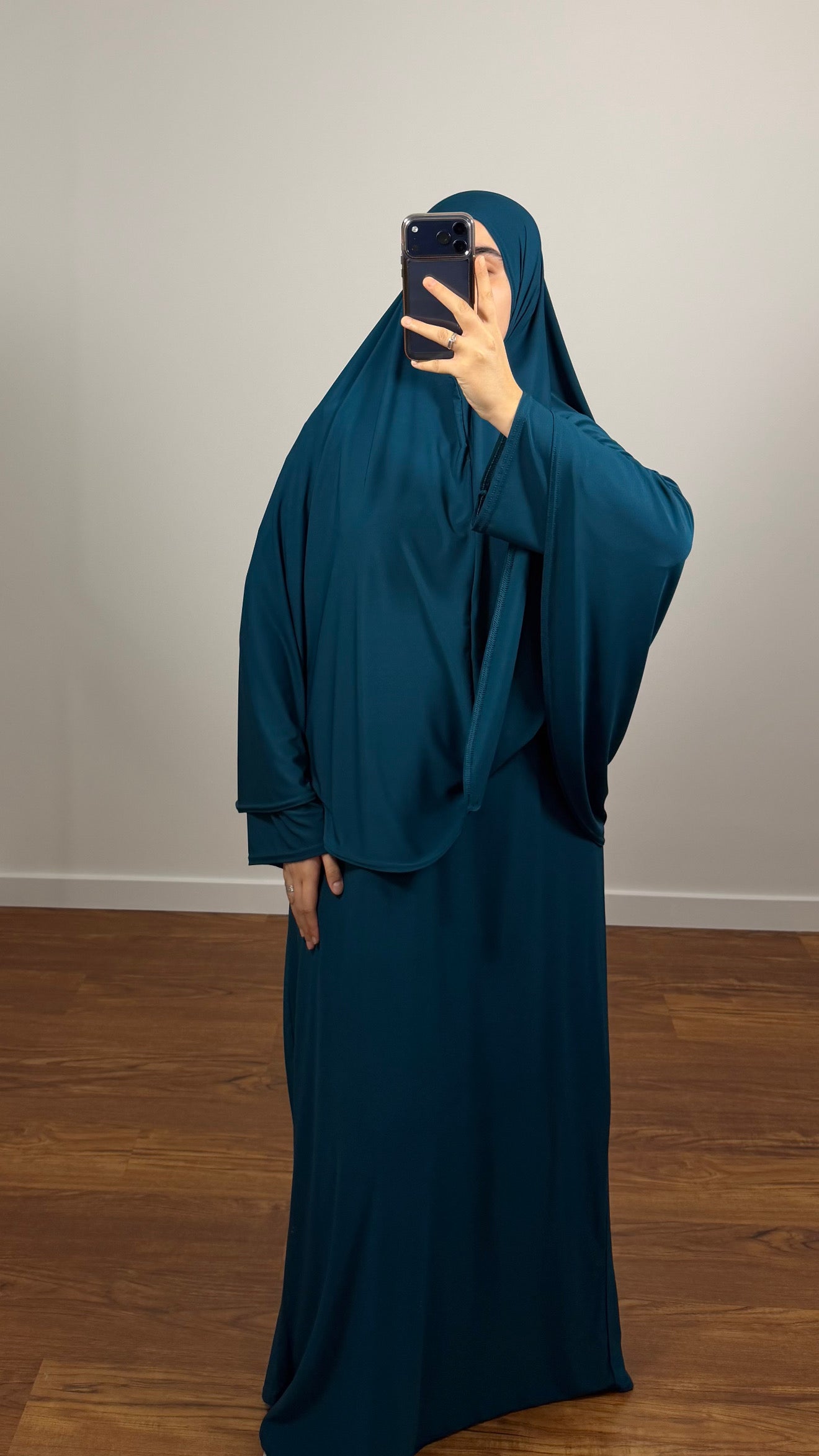 ENSEMBLE DE PRIÈRE BLEU CANARD EN JERSEY PREMIUM