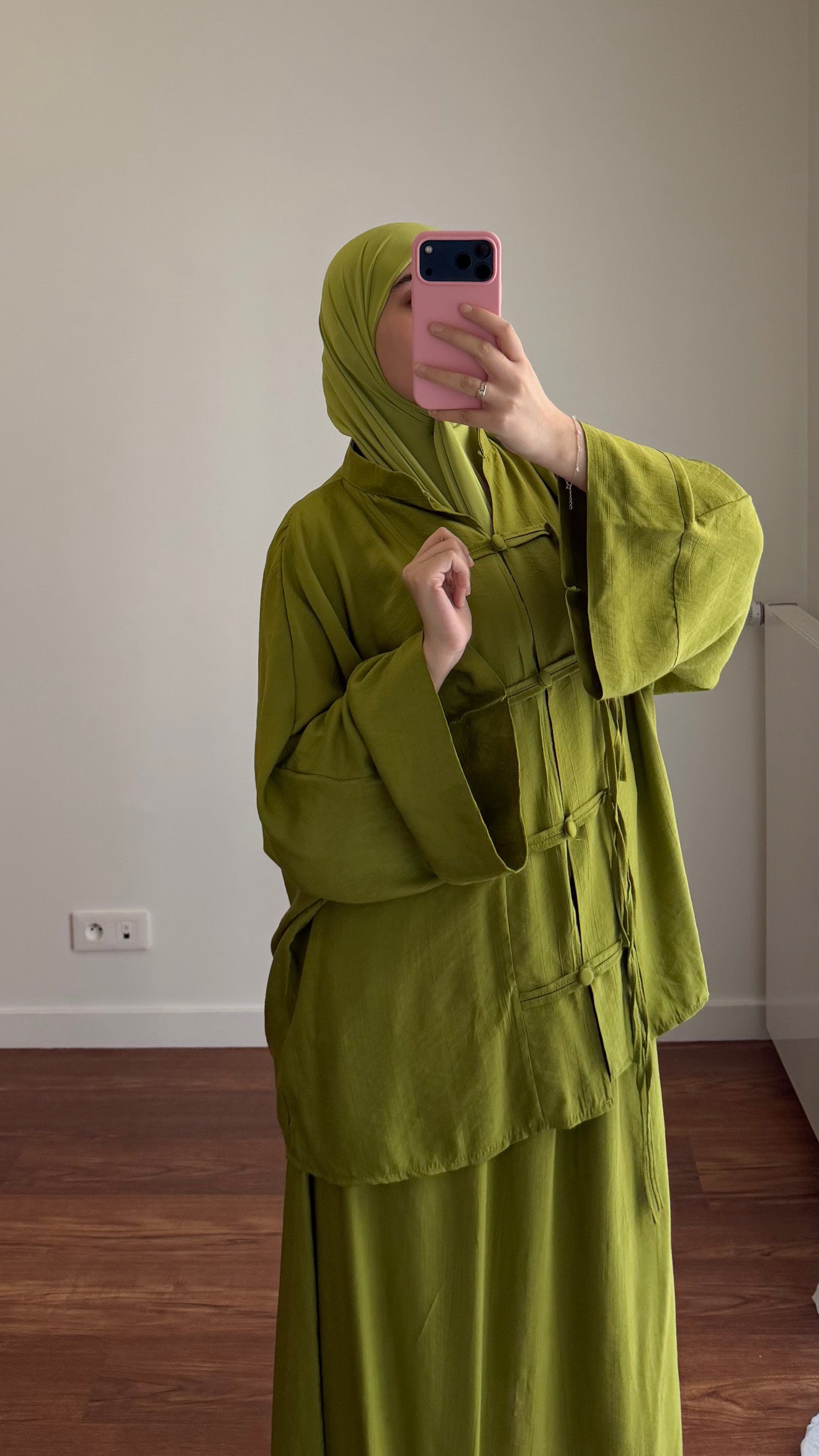 ENSEMBLE JUPE TOKYO VERT OLIVE
