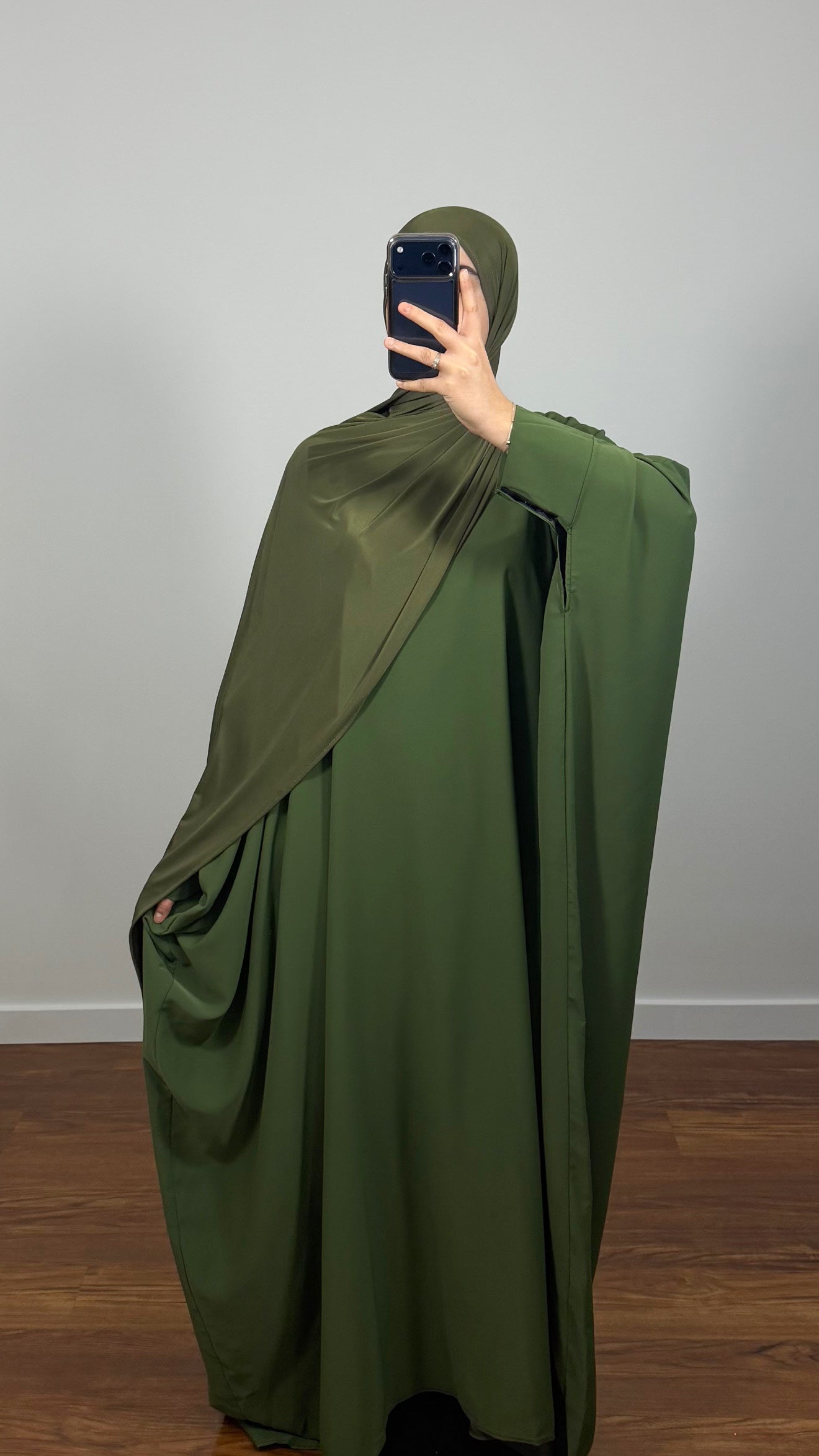 ABAYA FARASHA VERT KAKI