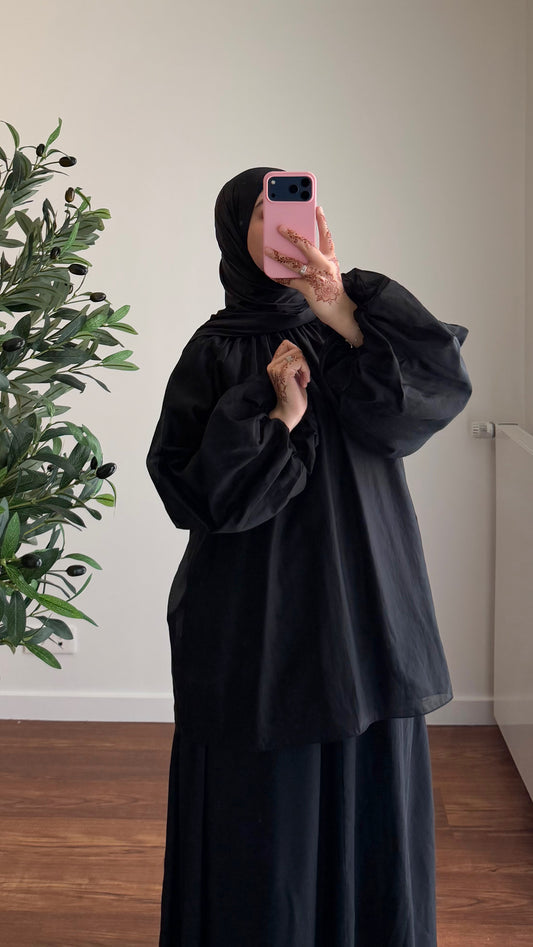 BLOUSE TENCEL NOIR