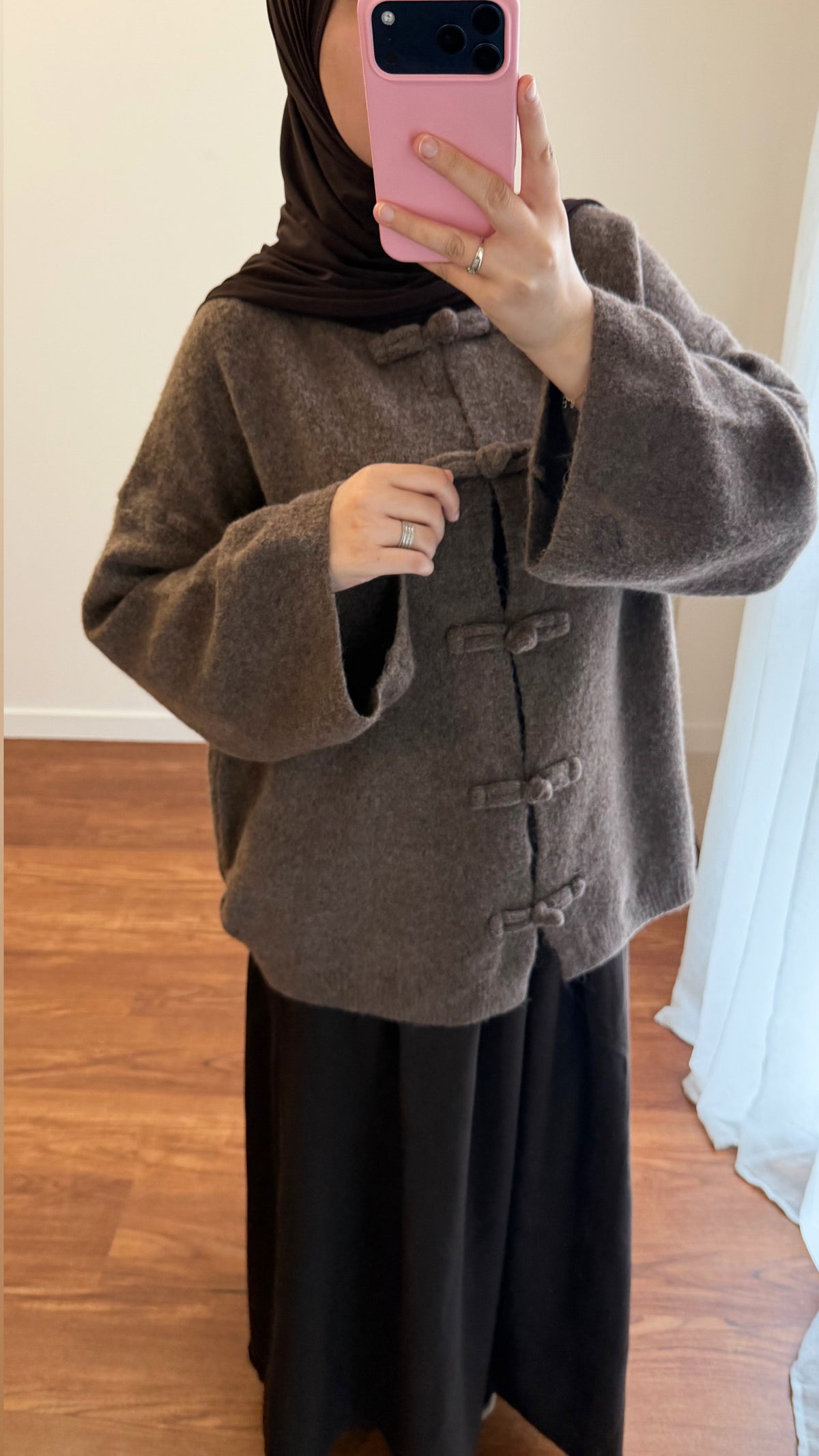 CARDIGAN YUMNA MANCHES LONGUES MARRON CLAIR