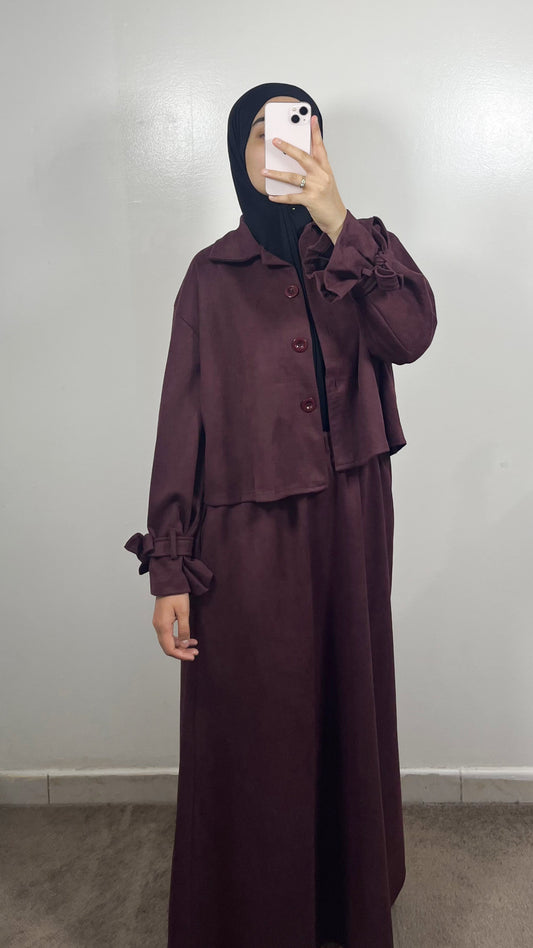 ENSEMBLE TRENCH 2.0 EN DAIM BORDEAU