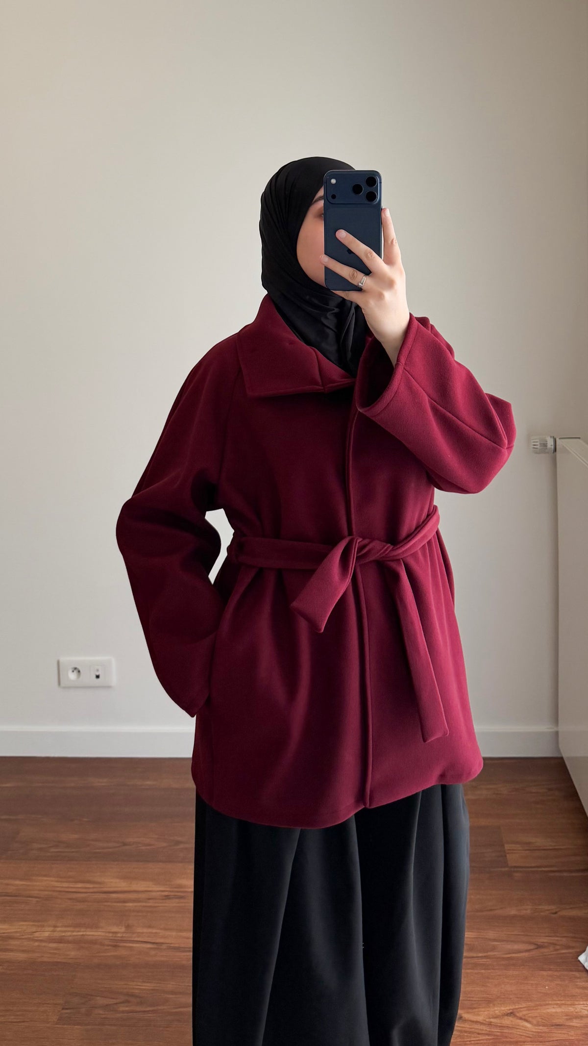 MANTEAU MI-LONG BORDEAU