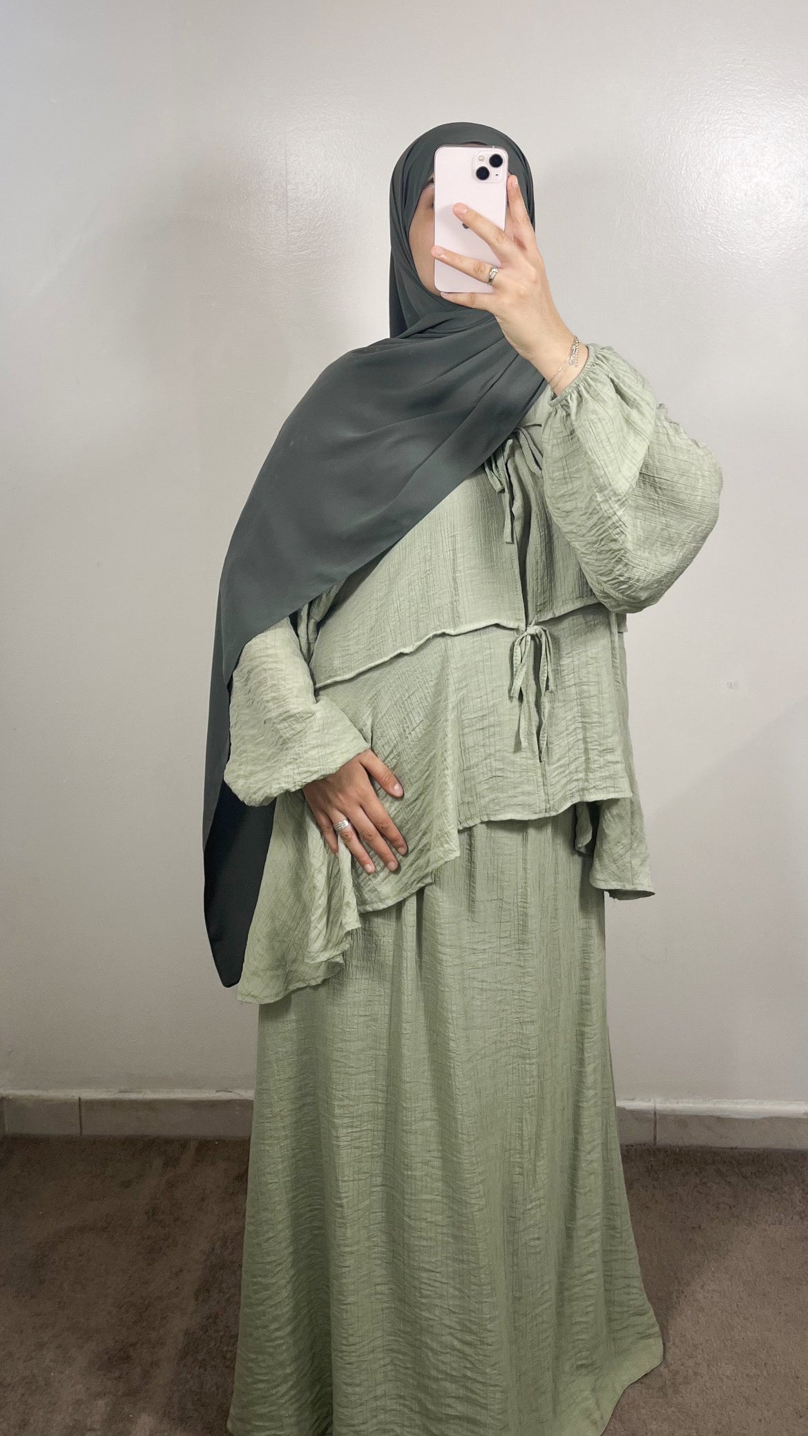 ENSEMBLE JUPE LIYA VERT SAUGE