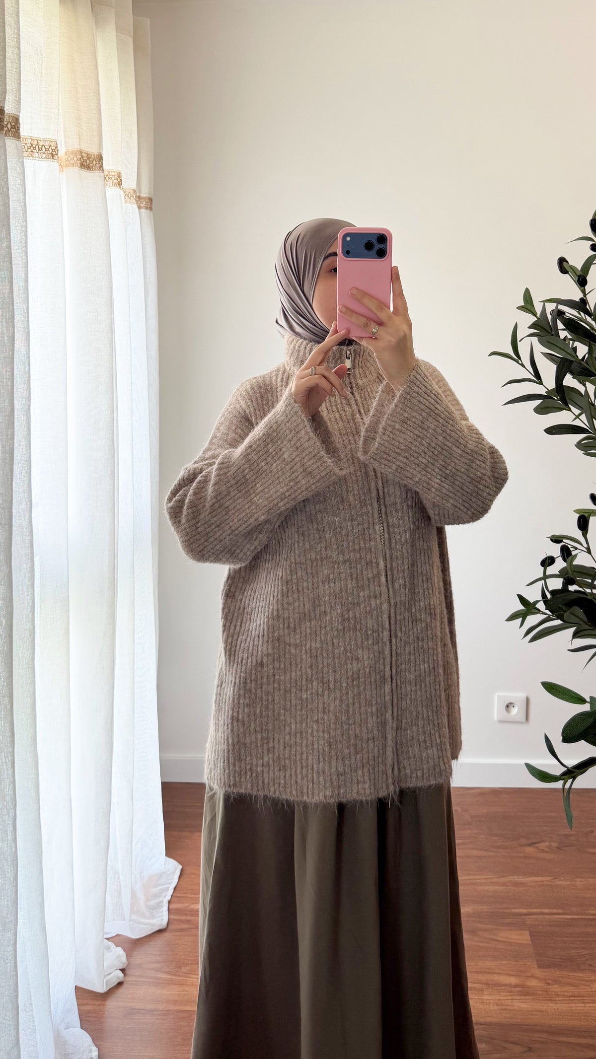 GILET ZIPPÉ TAUPE