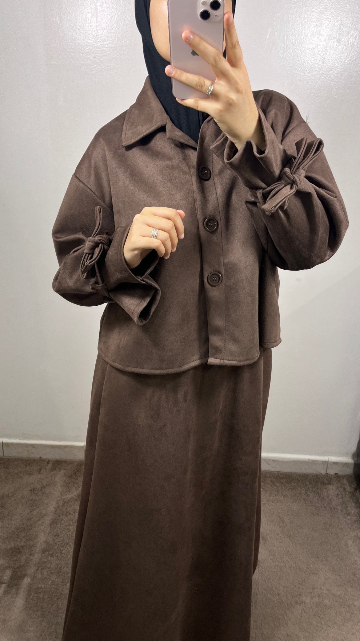 ENSEMBLE TRENCH 2.0 EN DAIM MARRON