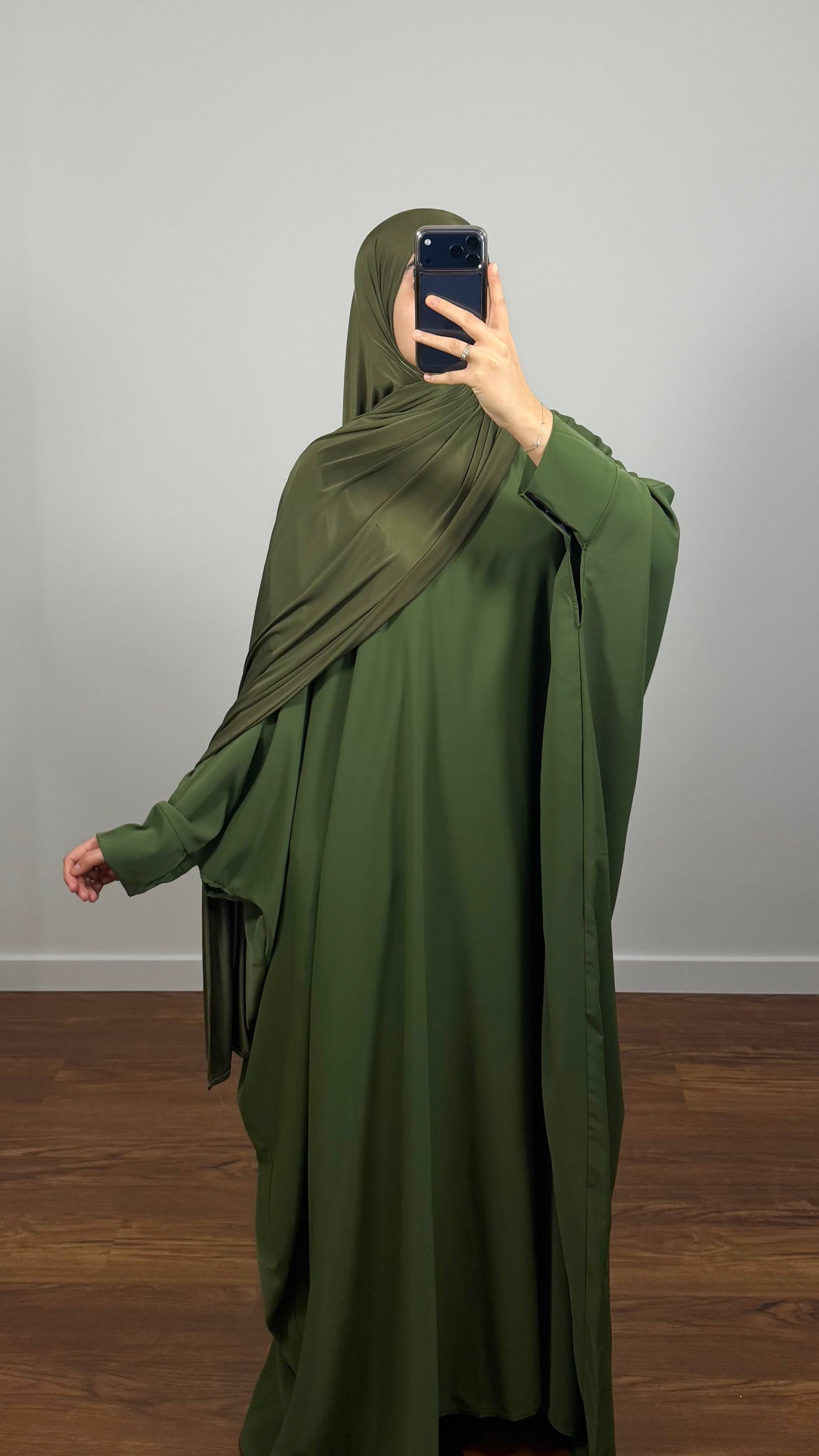 ABAYA FARASHA VERT KAKI