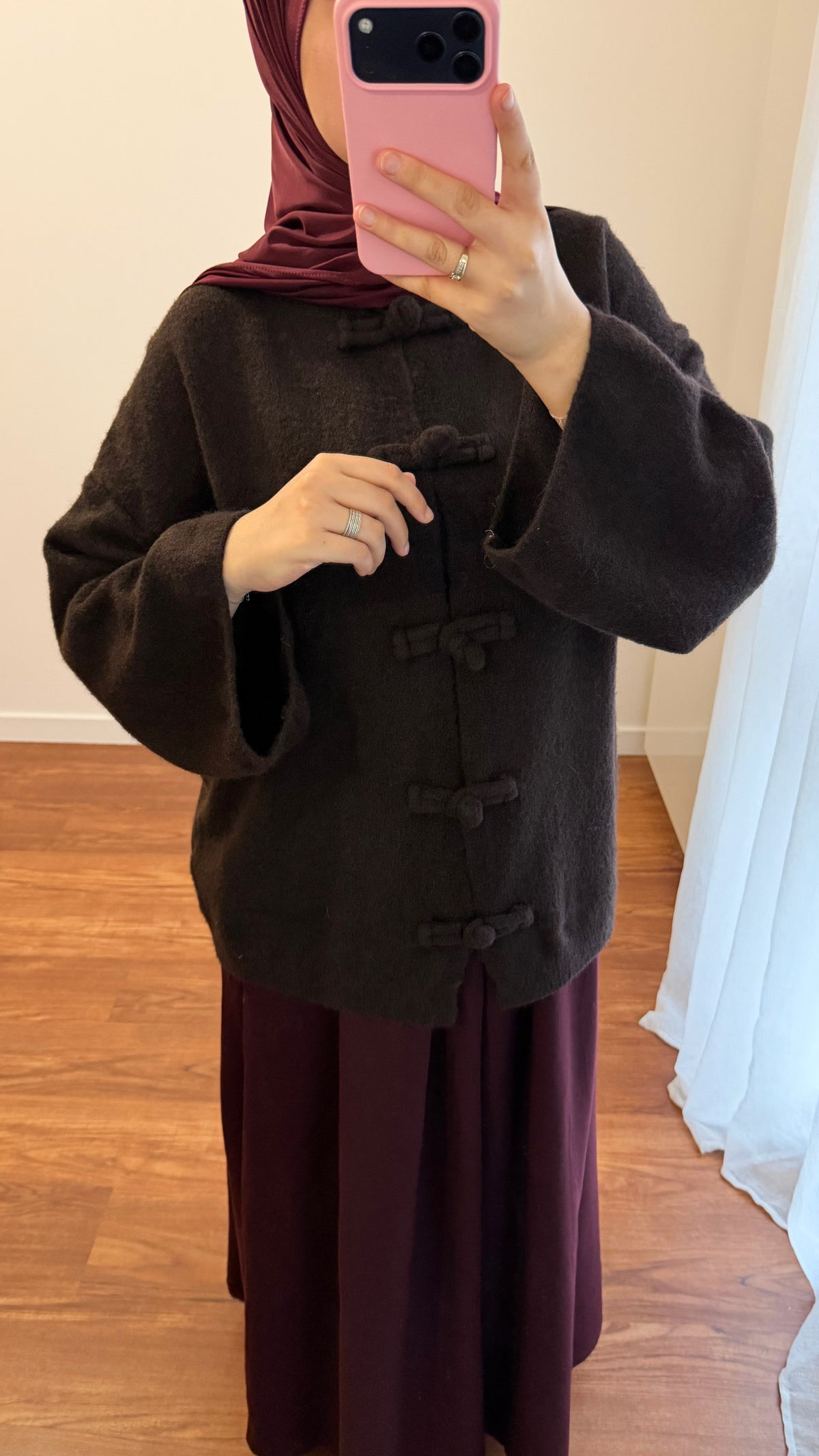 CARDIGAN YUMNA MANCHES LONGUES MARRON FONCÉ
