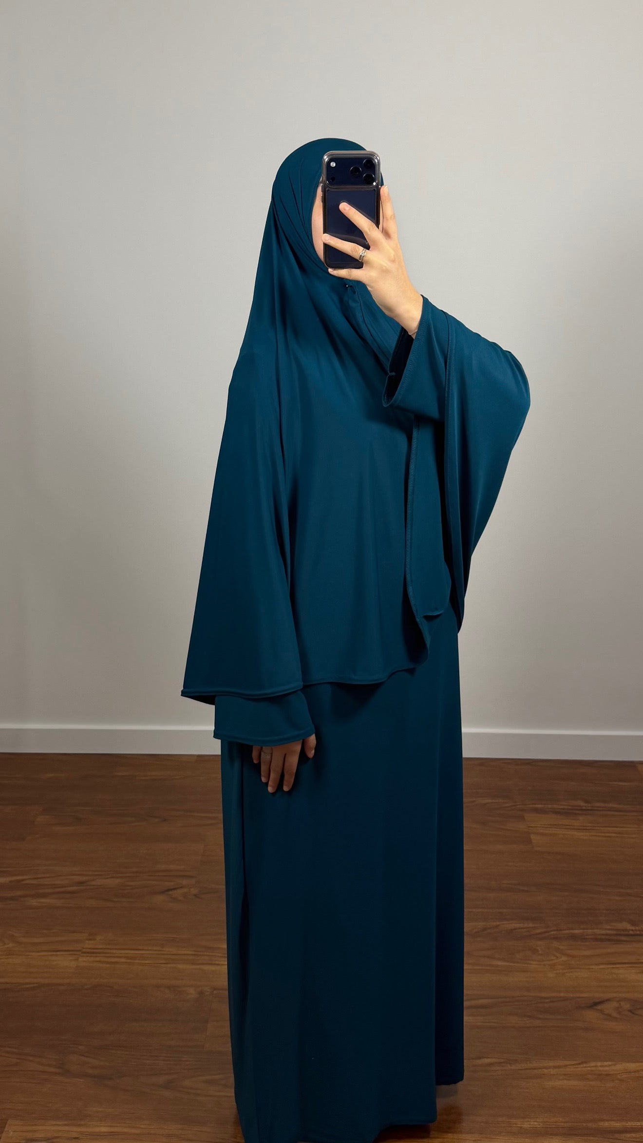 ENSEMBLE DE PRIÈRE BLEU CANARD EN JERSEY PREMIUM