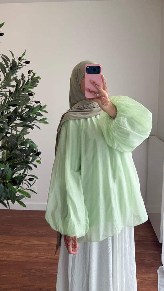 BLOUSE TENCEL VERT D’EAU