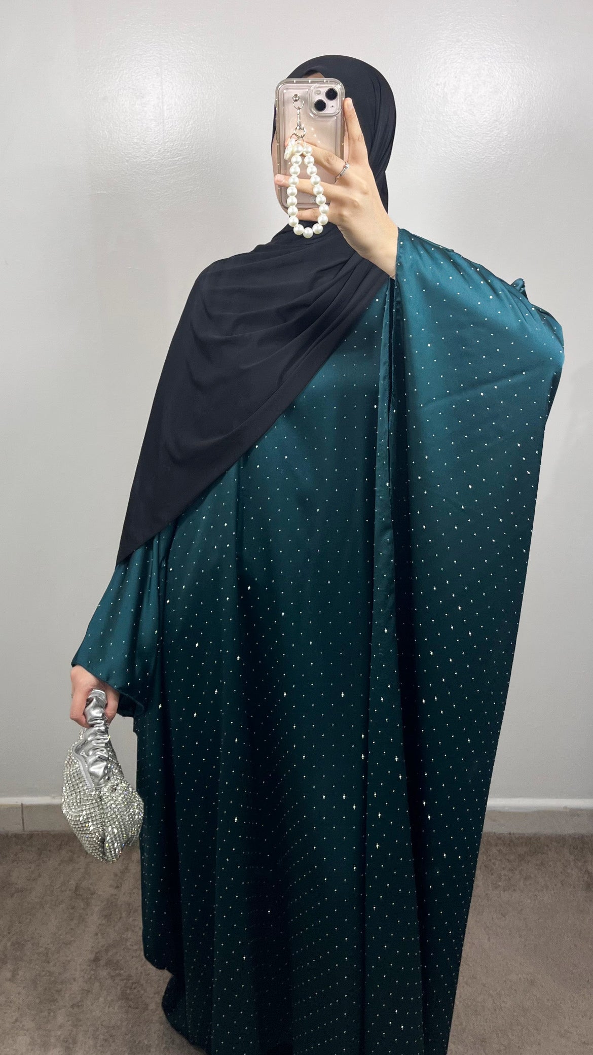 CLASSIC BLUE DUCK RHINESTONE ABAYA