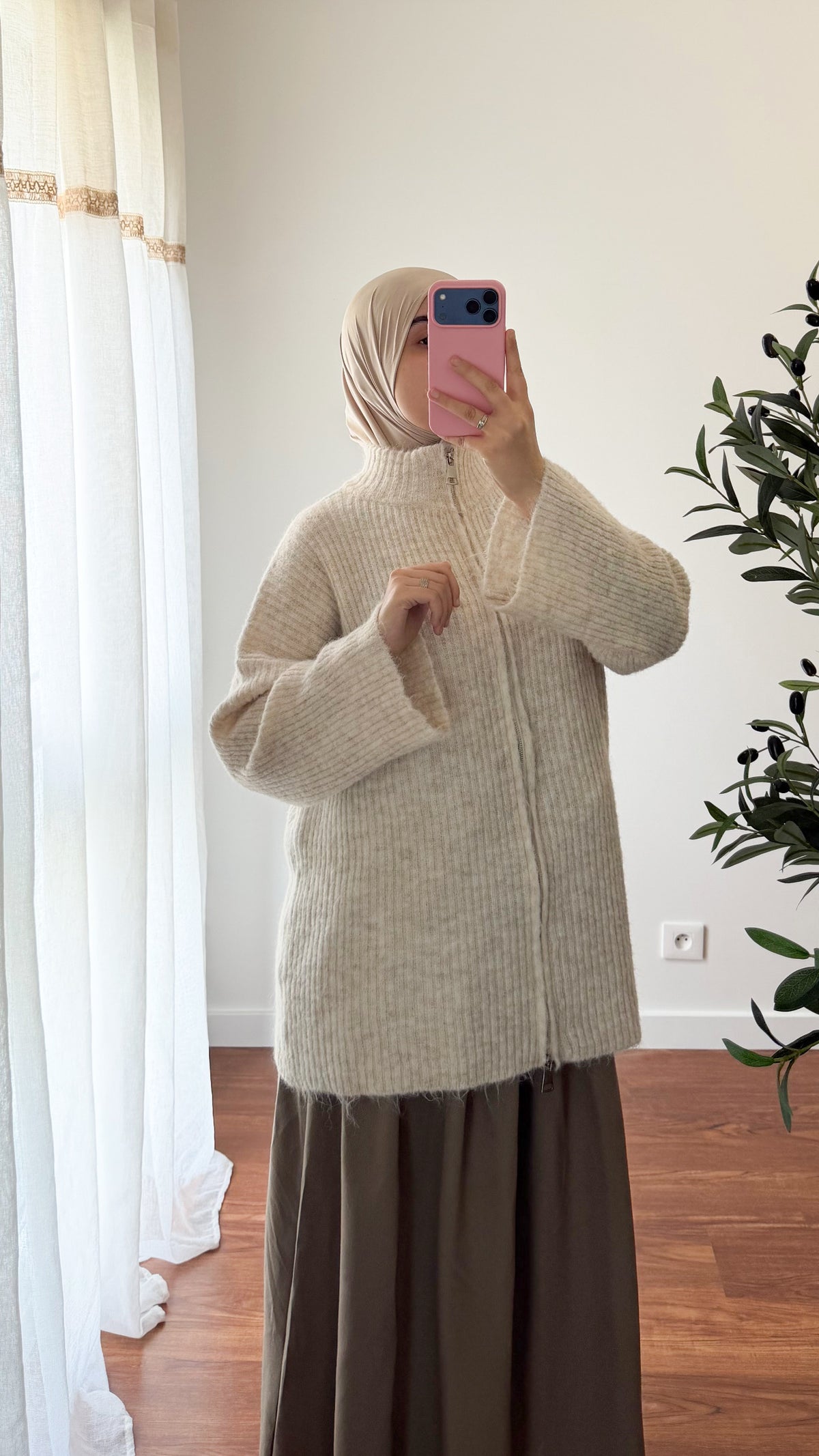GILET ZIPPÉ ÉCRU