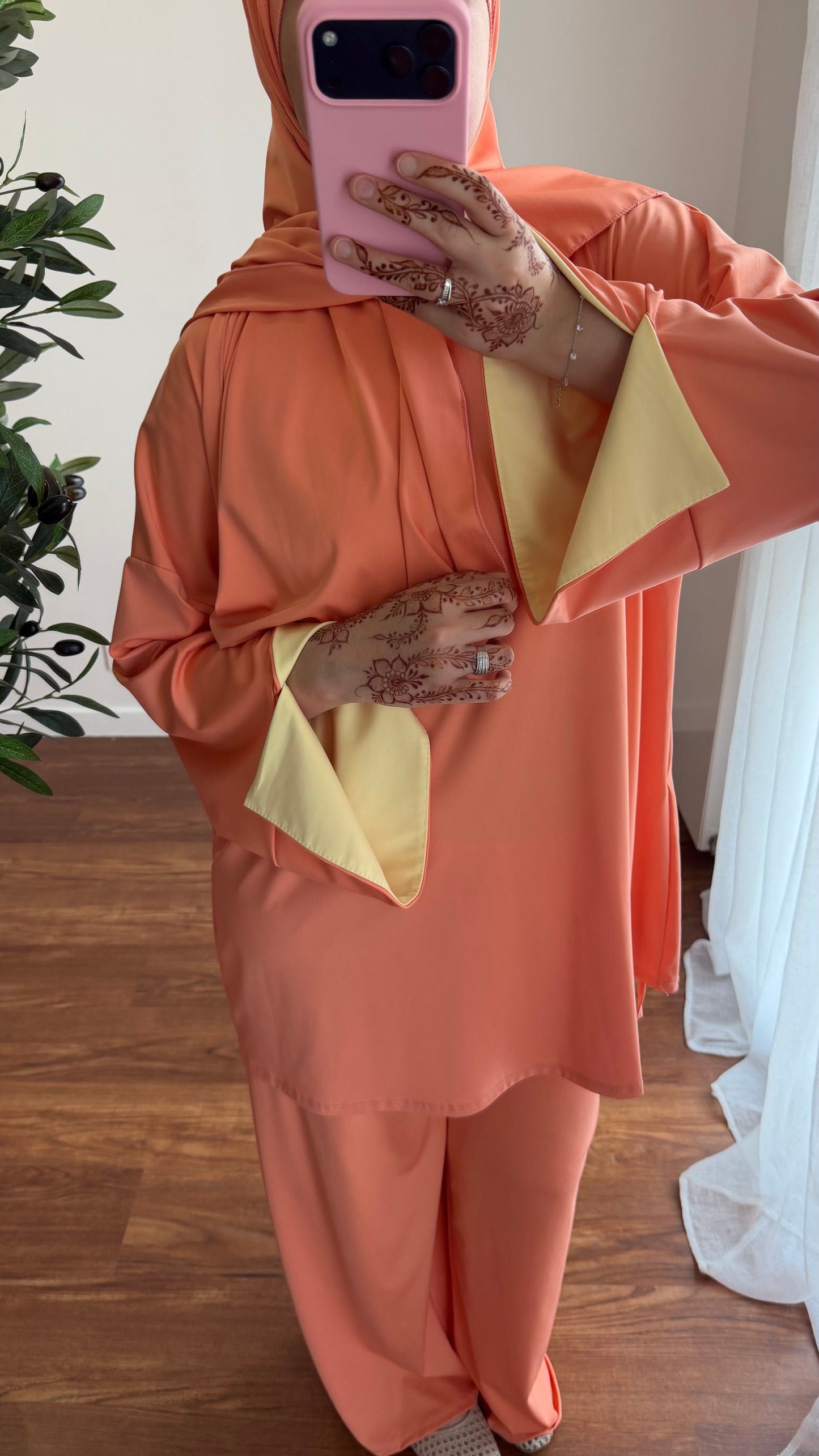 BURKINI SAYA 3 PIÈCES ORANGE PÊCHE
