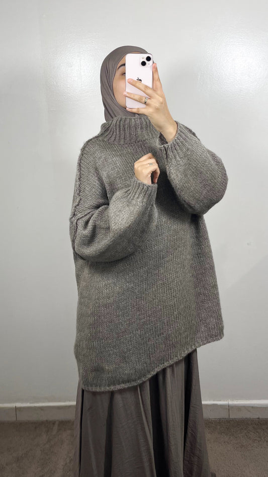 PULL EN LAINE TAUPE