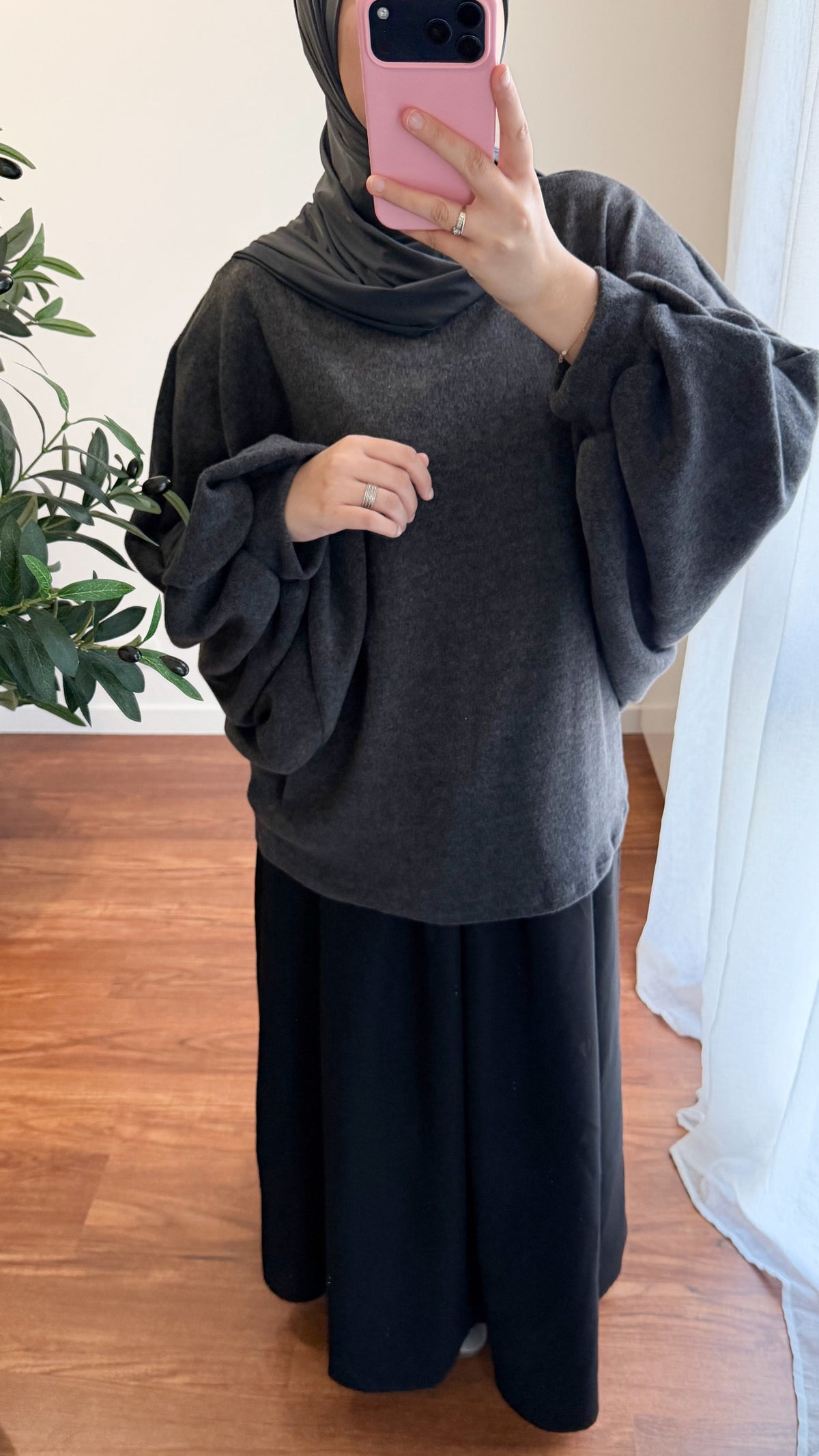 PULL MANCHES BOUFFANTE GRIS