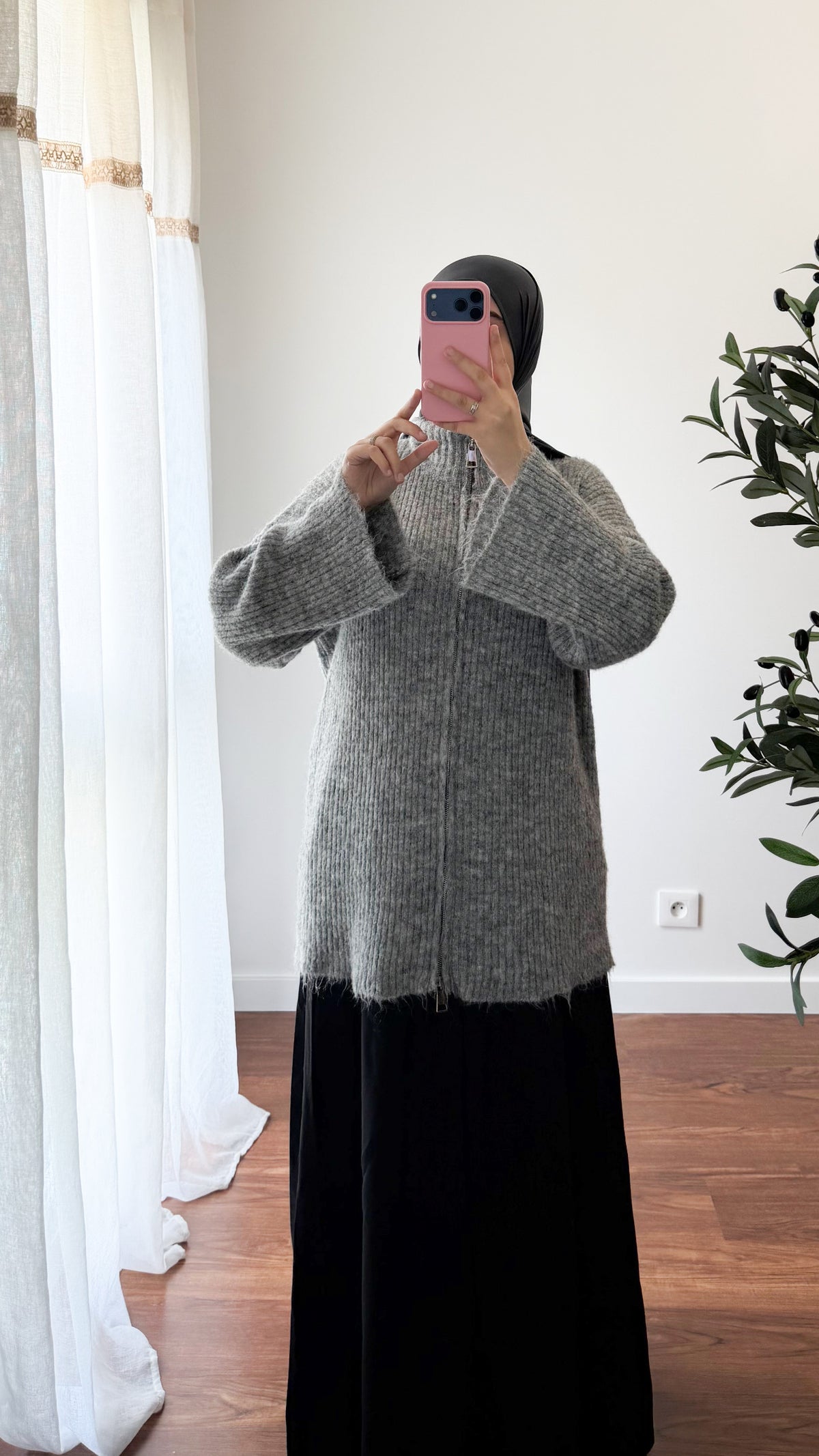GILET ZIPPÉ GRIS