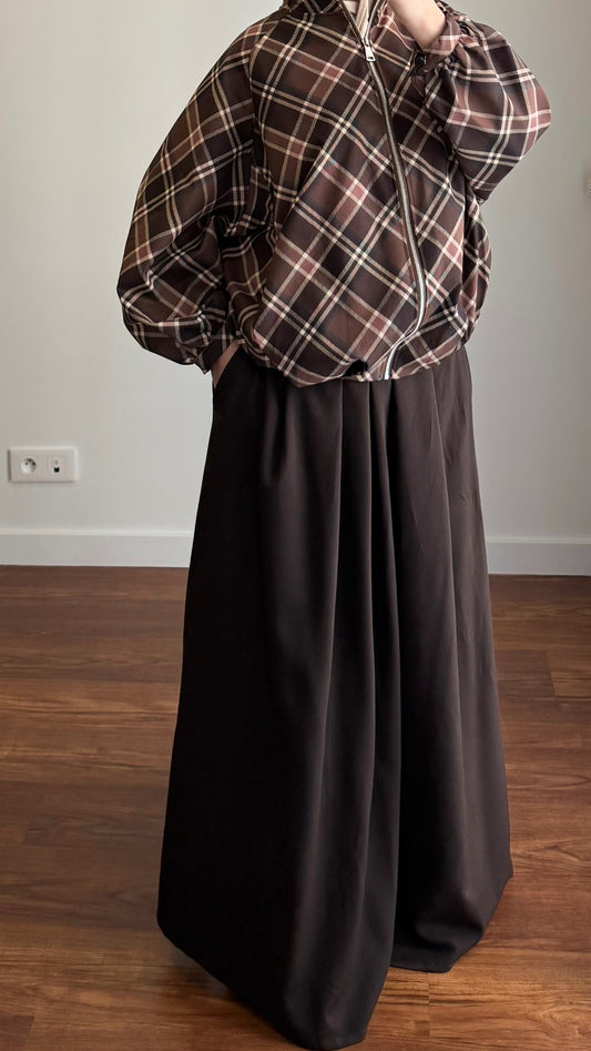 JUPE CLASSIQUE ÉPAISSE MARRON