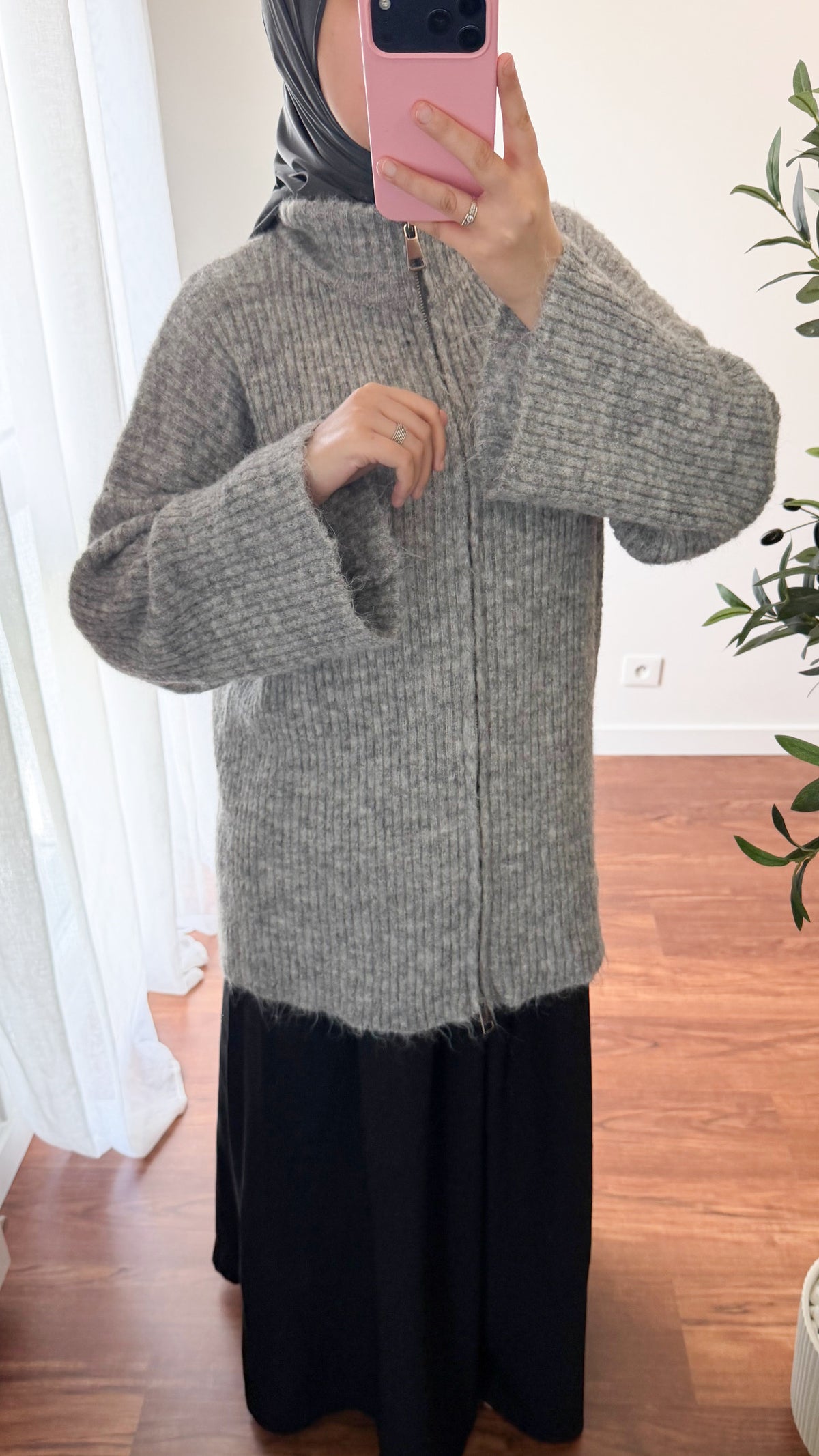 GILET ZIPPÉ GRIS
