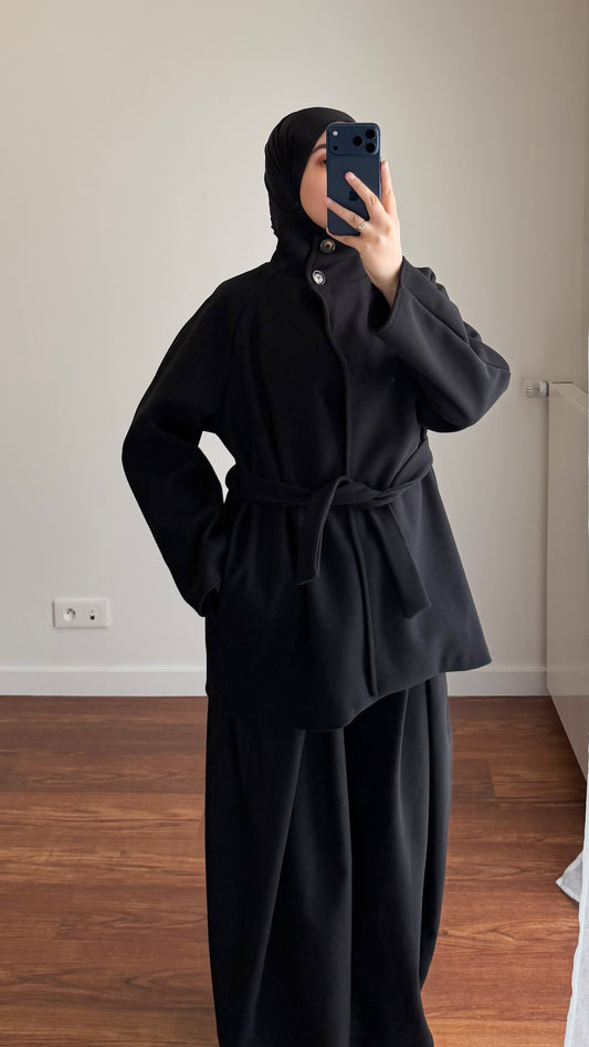 MANTEAU MI-LONG NOIR