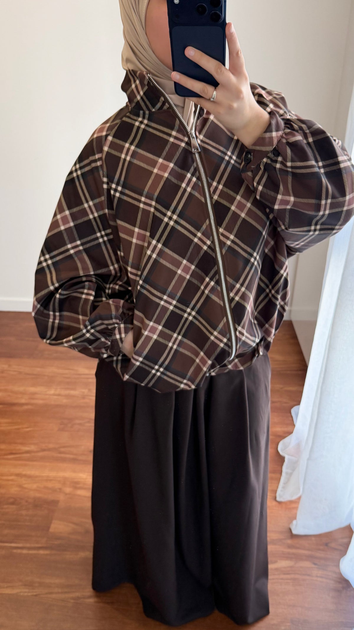 VESTE ZIPPÉE ISRA MARRON