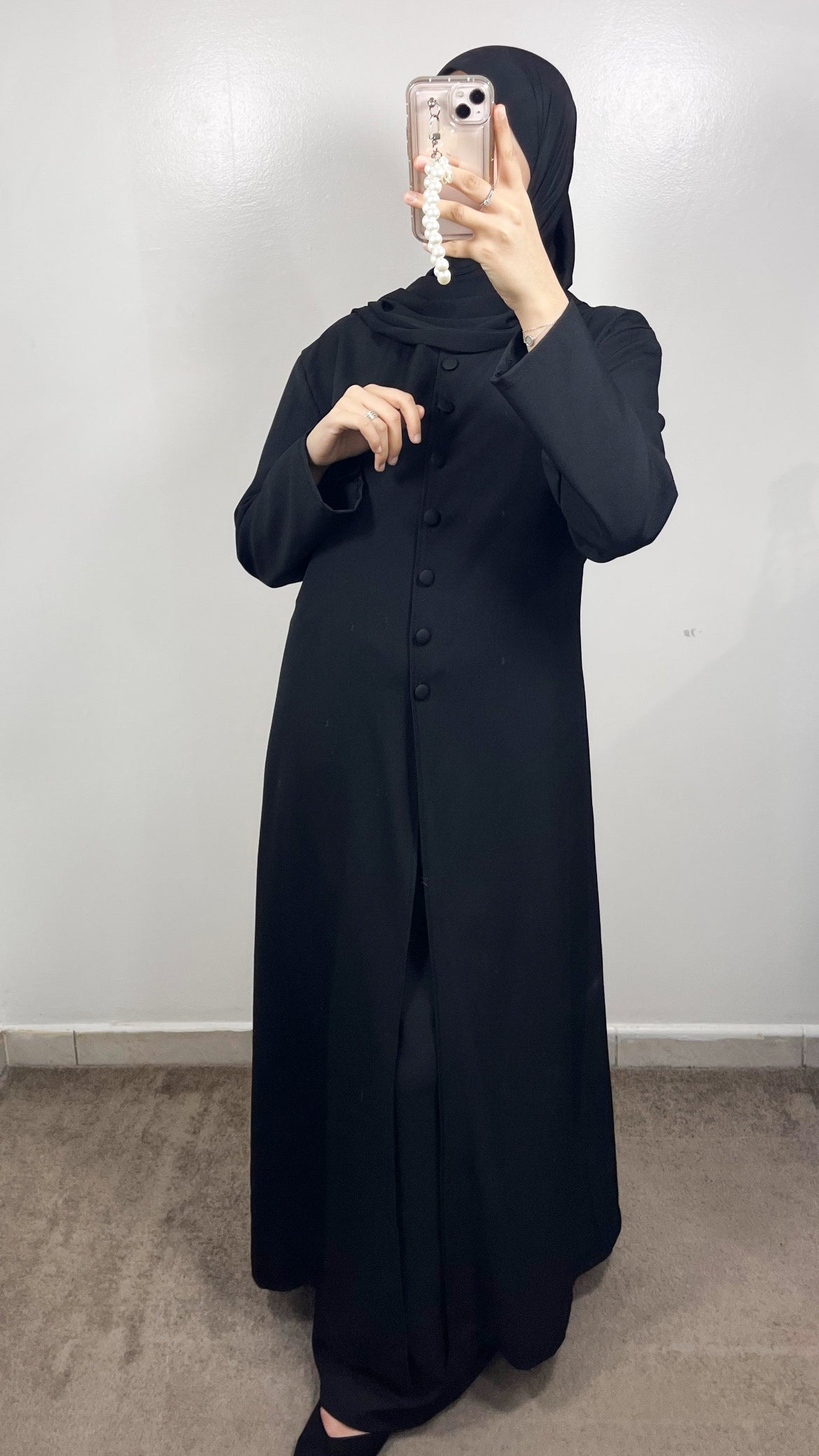 BLACK BUTTONED SKIRT SET