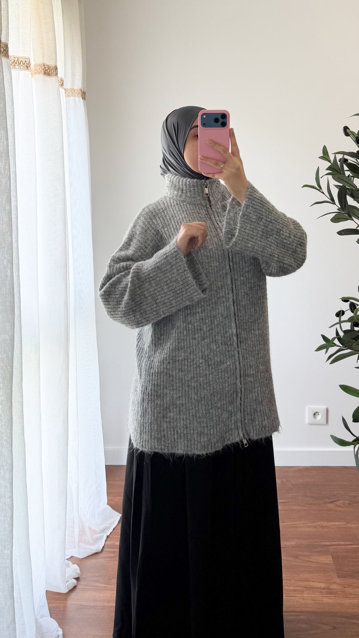 GILET ZIPPÉ GRIS