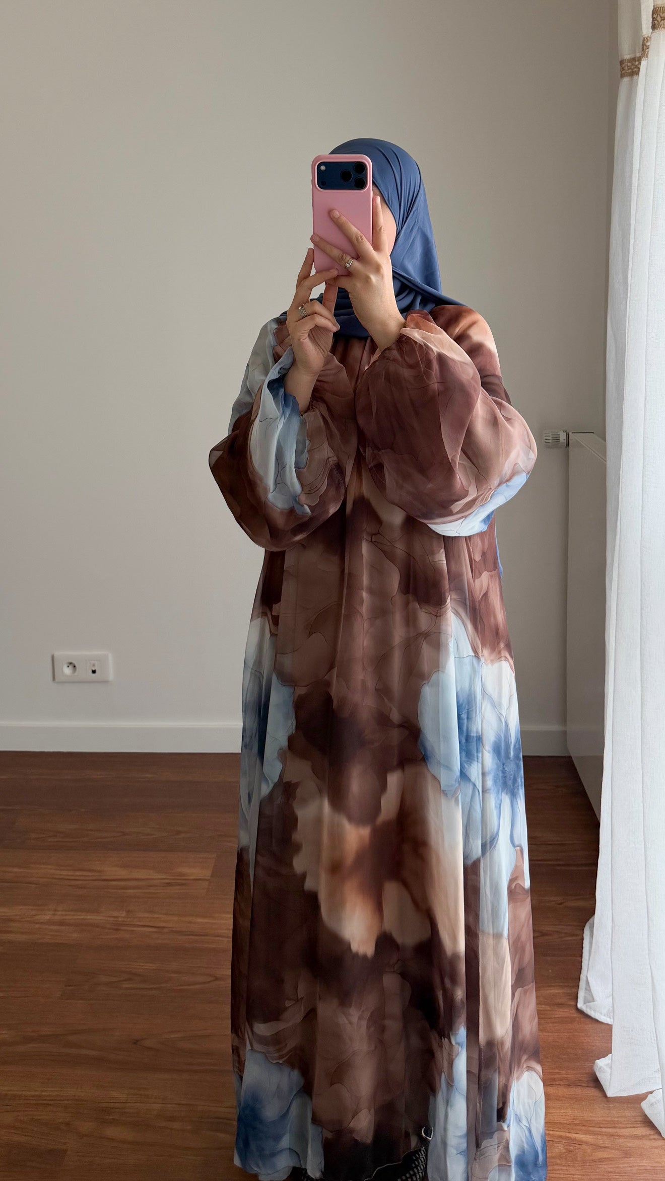 ABAYA BICOLORE MARRON