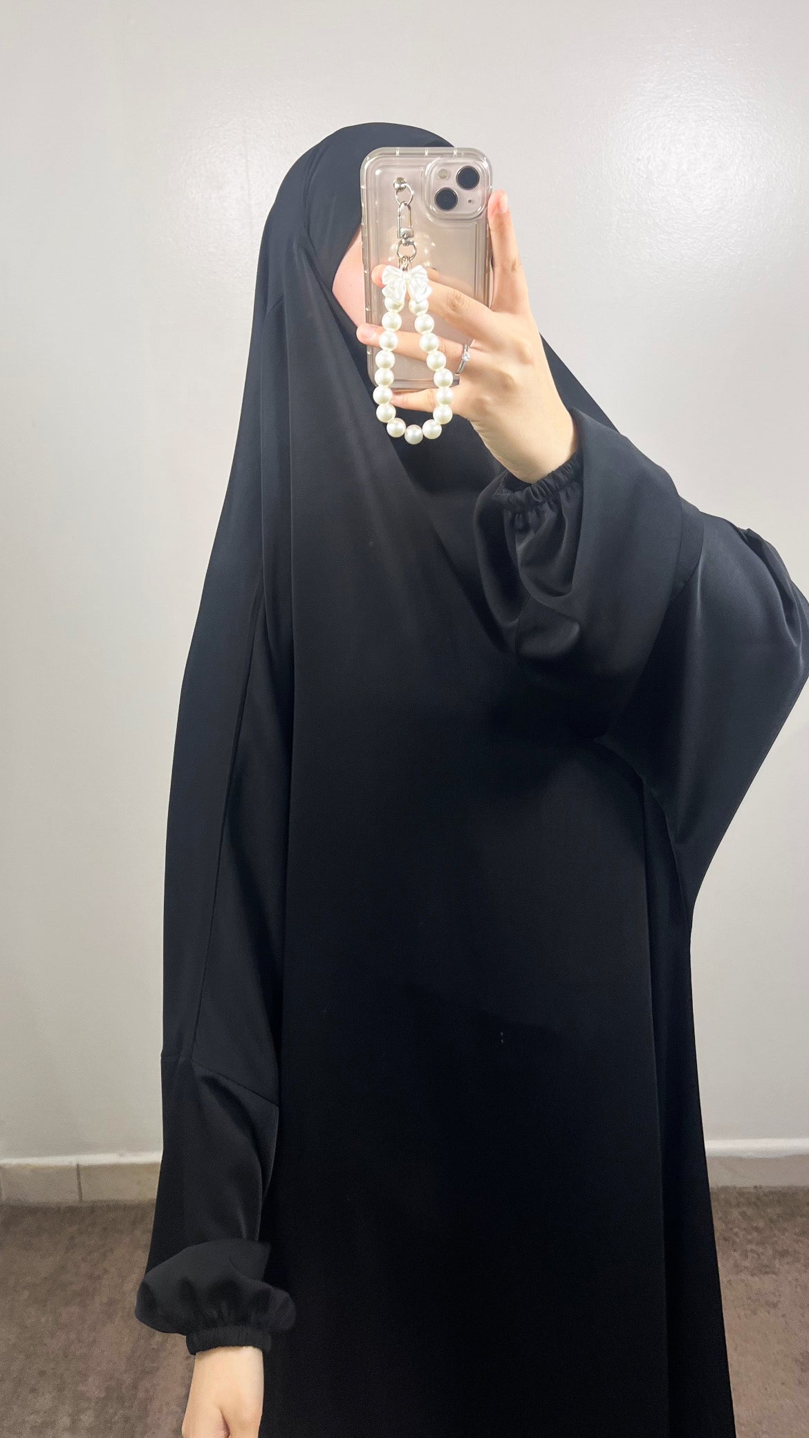 BLACK MEDINA SILK 1 PIECE JILBEB