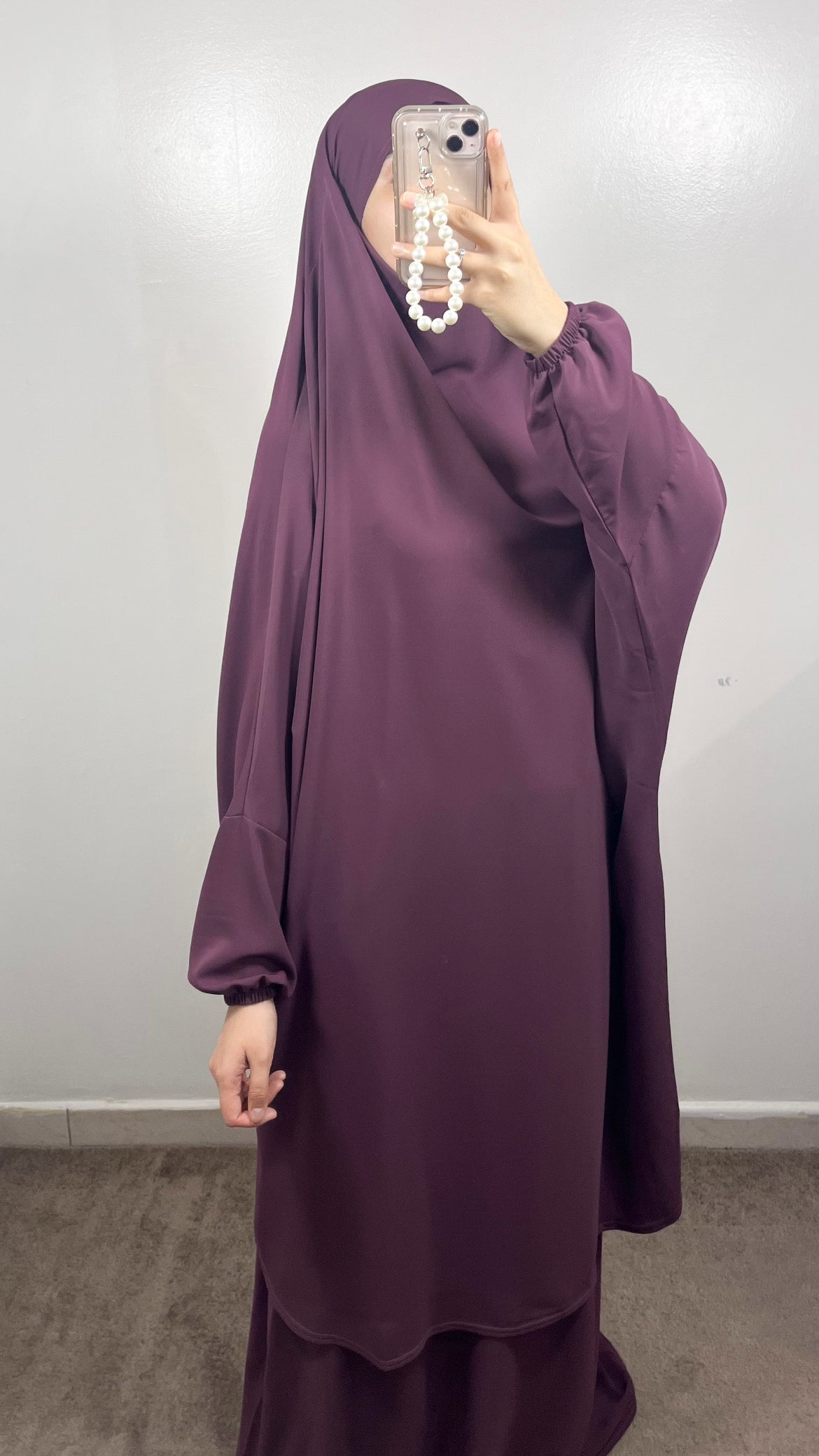 2 PIECE JILBEB IN PURPLE MEDINA SILK