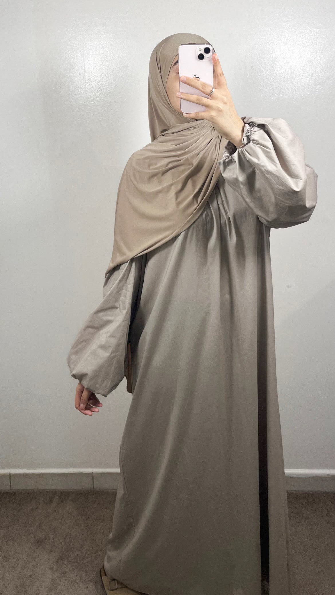 ROBE POPELINE TAUPE