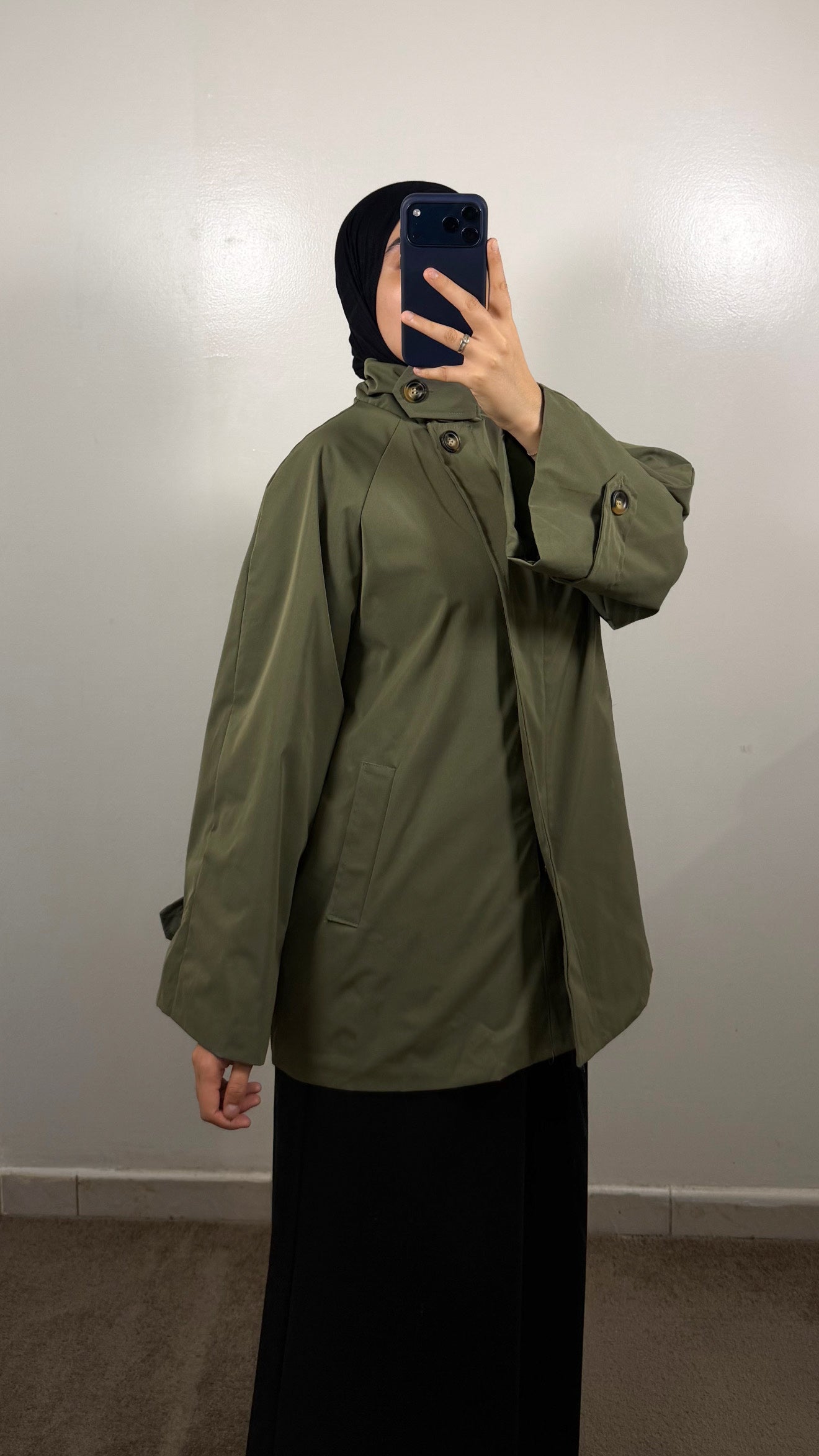 VESTE TRENCH VERT KAKI