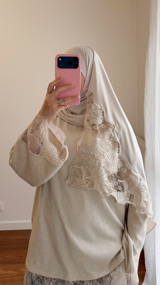 HIJAB JERSEY PREMIUM ÉCRU