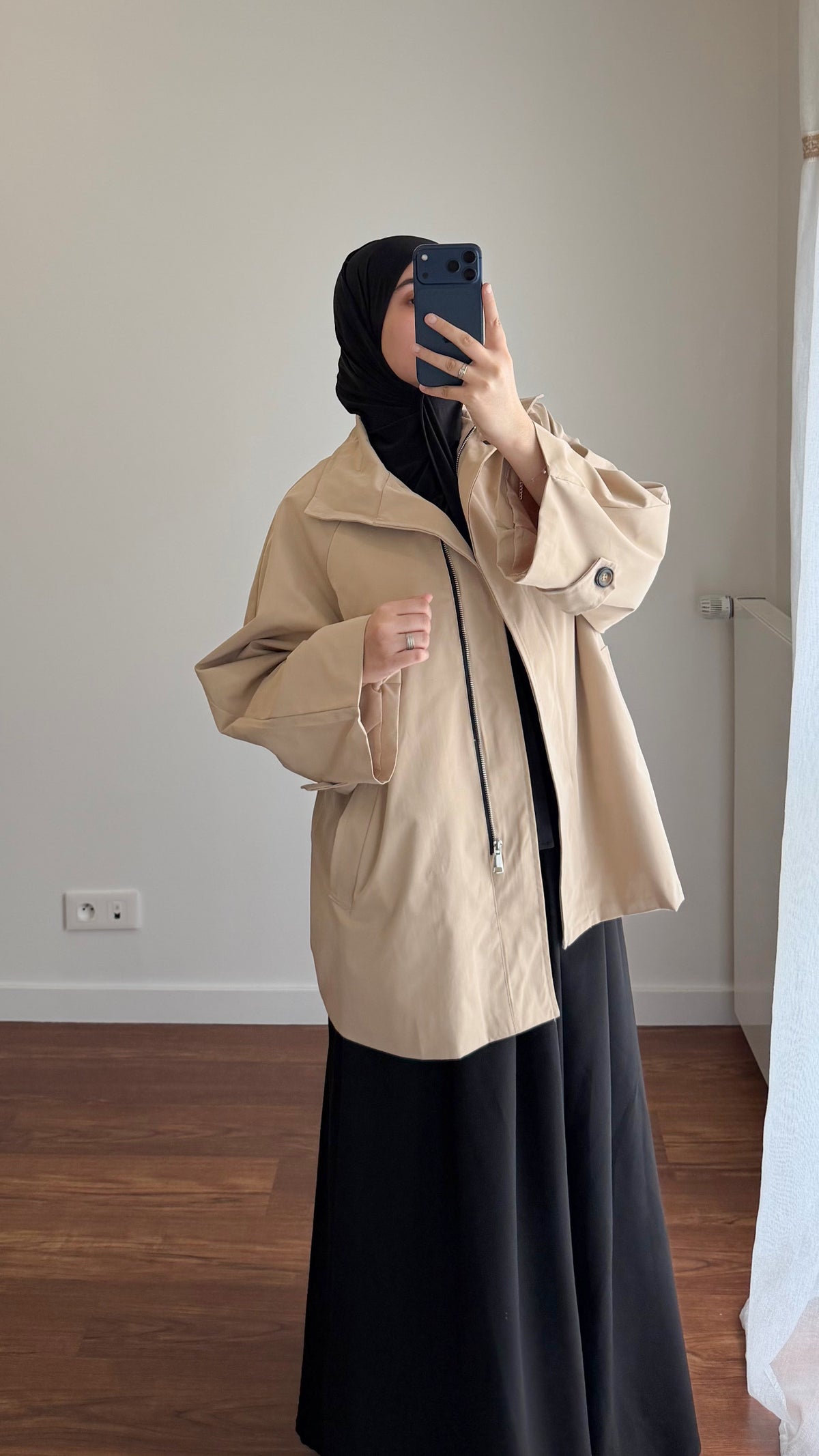 TRENCH MI-LONG OVERSIZE BEIGE
