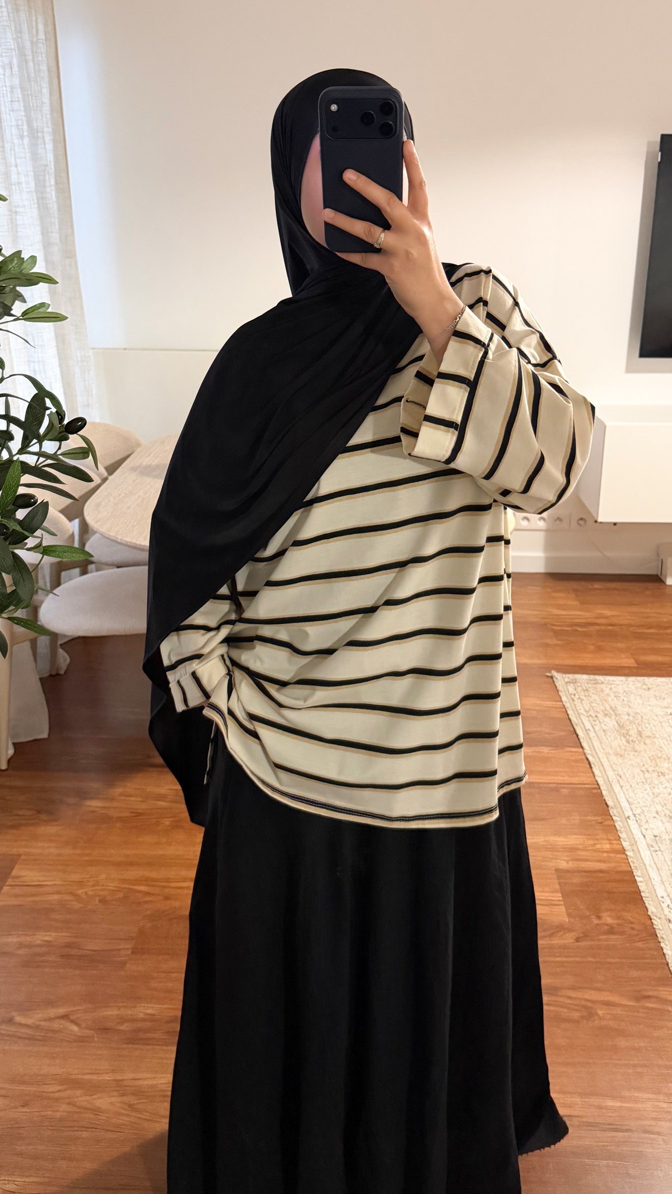 T-SHIRT RAYÉ OVERSIZE BLANC