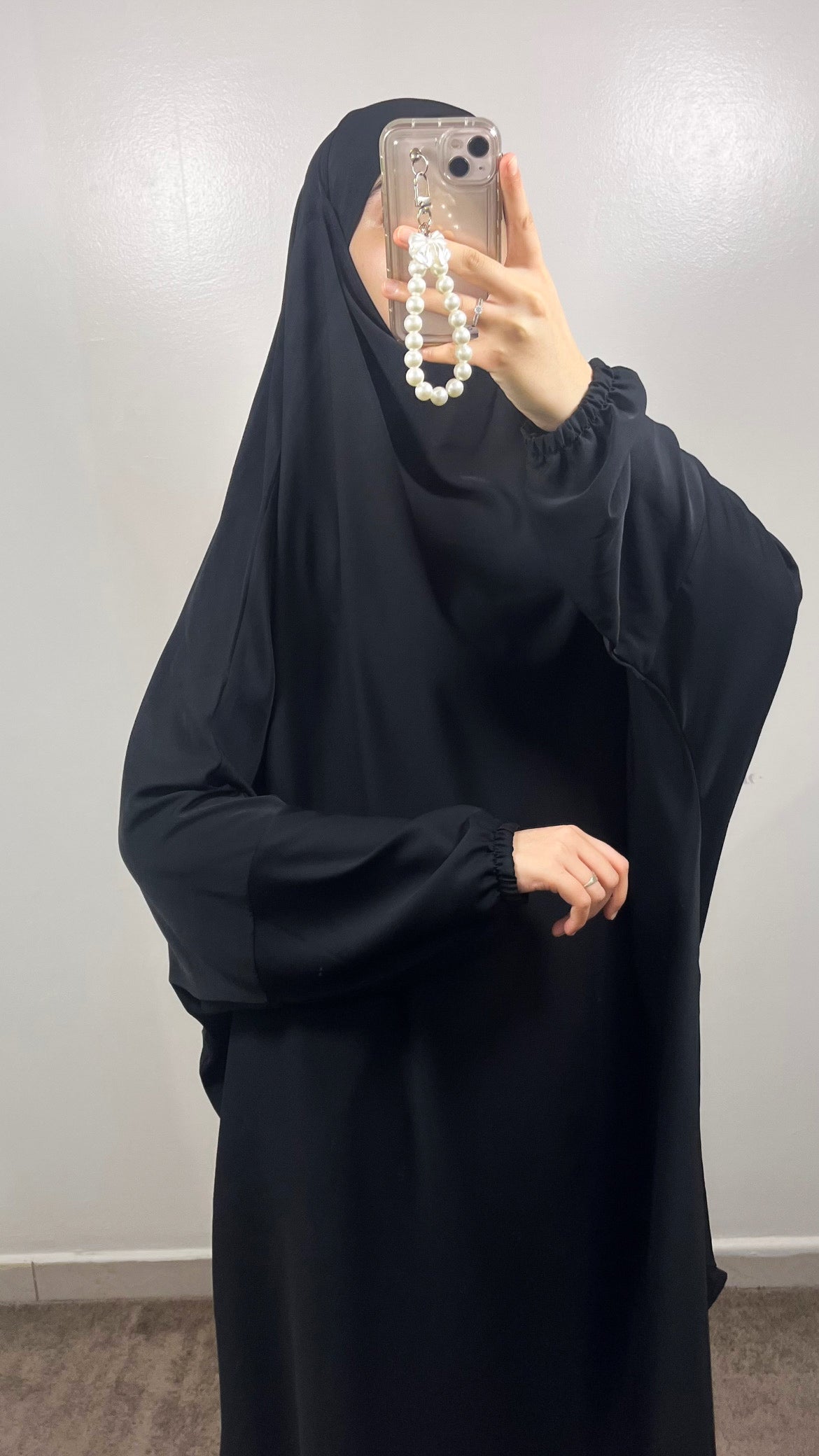 BLACK MEDINA SILK 2 PIECE JILBEB