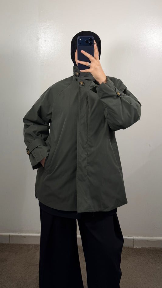 VESTE TRENCH VERT KAKI