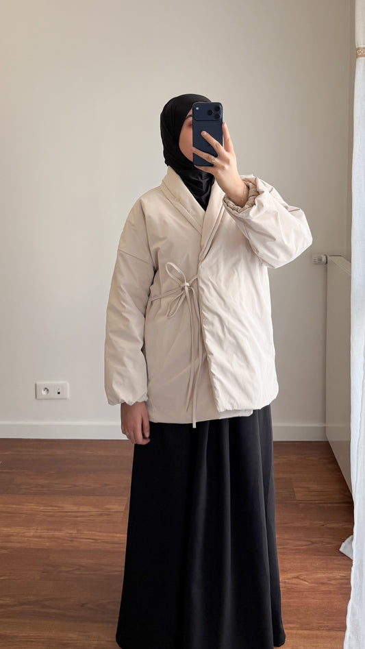 VESTE MATELASSÉE À NOUER BEIGE