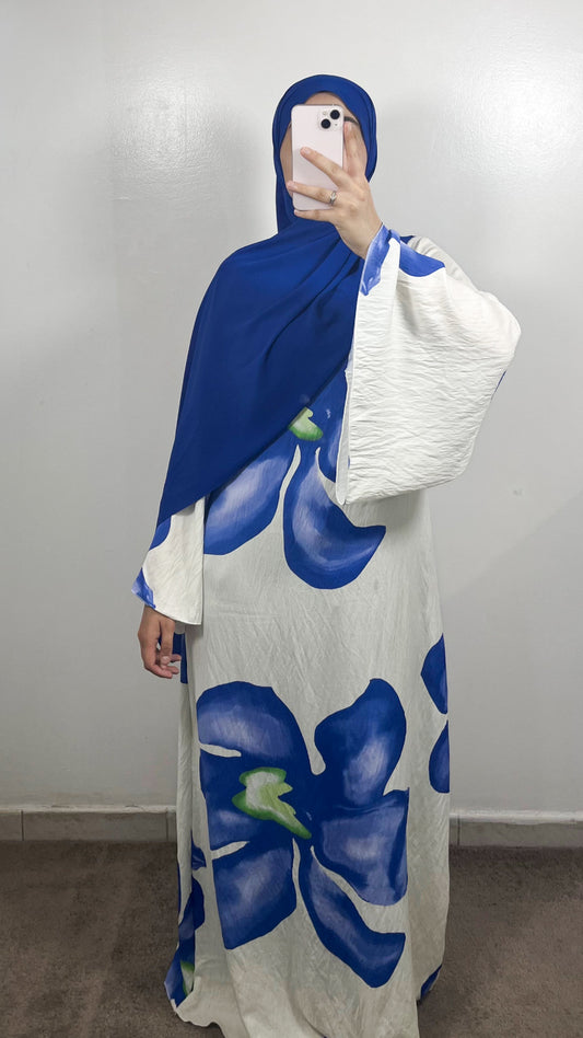 ROBE FLOWER BLANCHE/BLEU