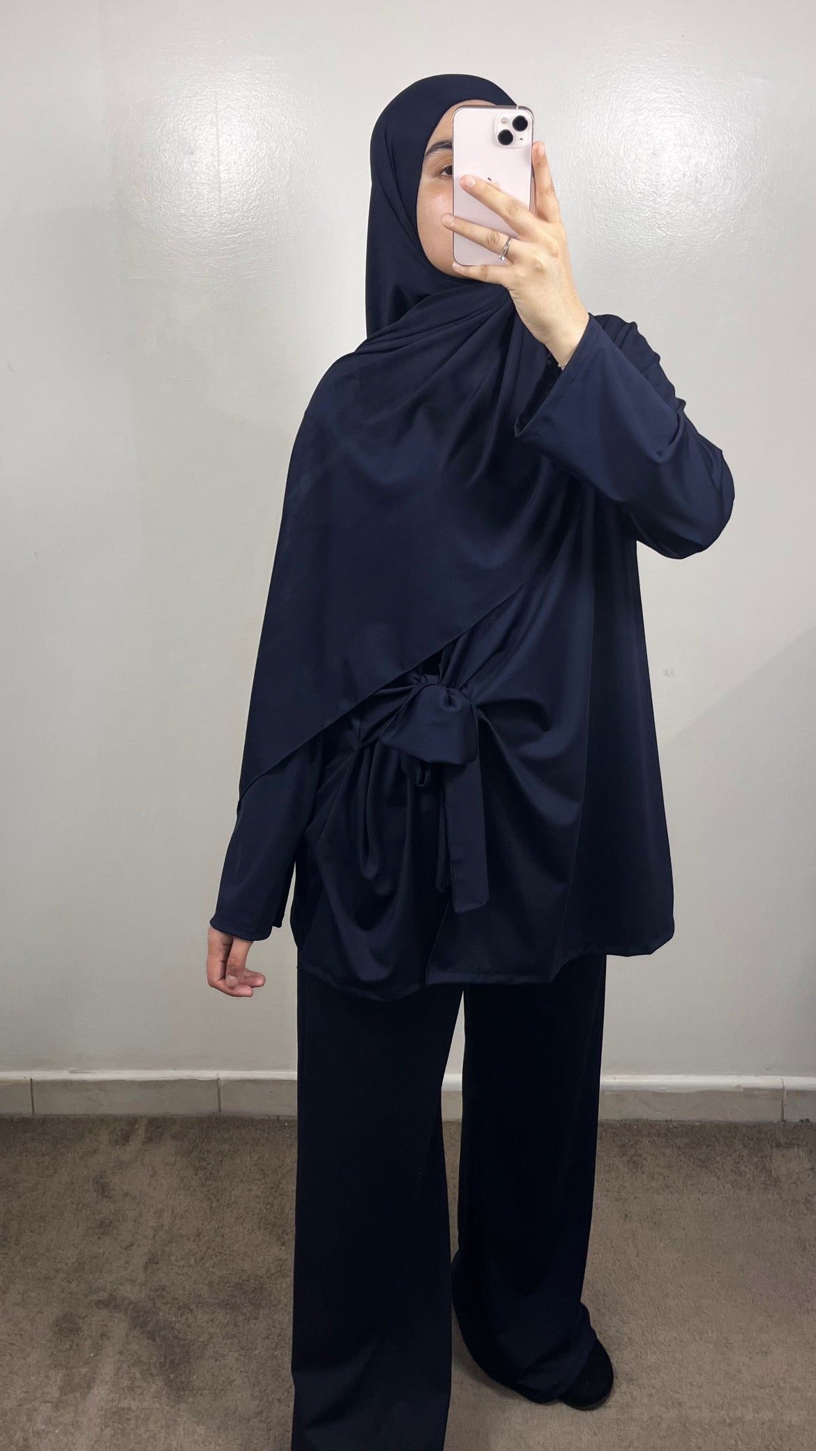 BURKINI 3 PIÈCES À NOUER BLEU MARINE