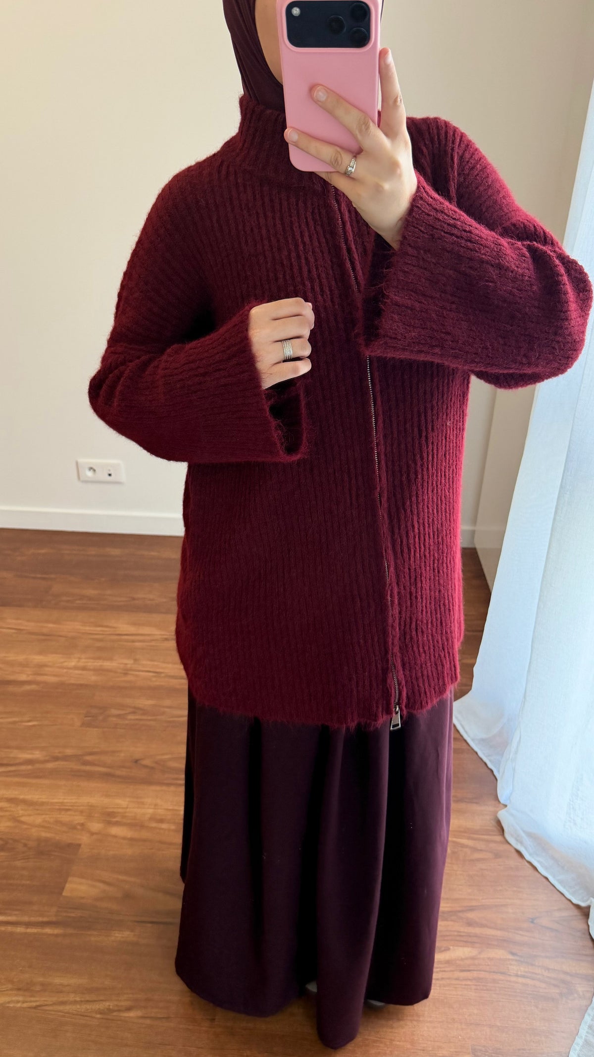 GILET ZIPPÉ BORDEAU