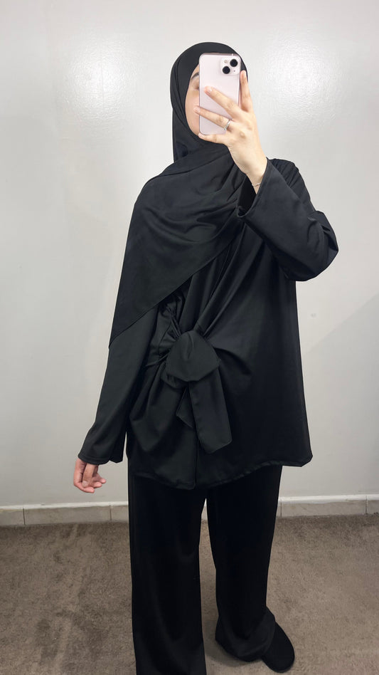 BURKINI 3 PIÈCES À NOUER NOIR