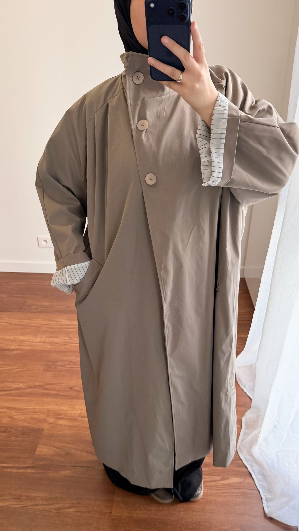 TRENCH LONG OVERSIZE TAUPE