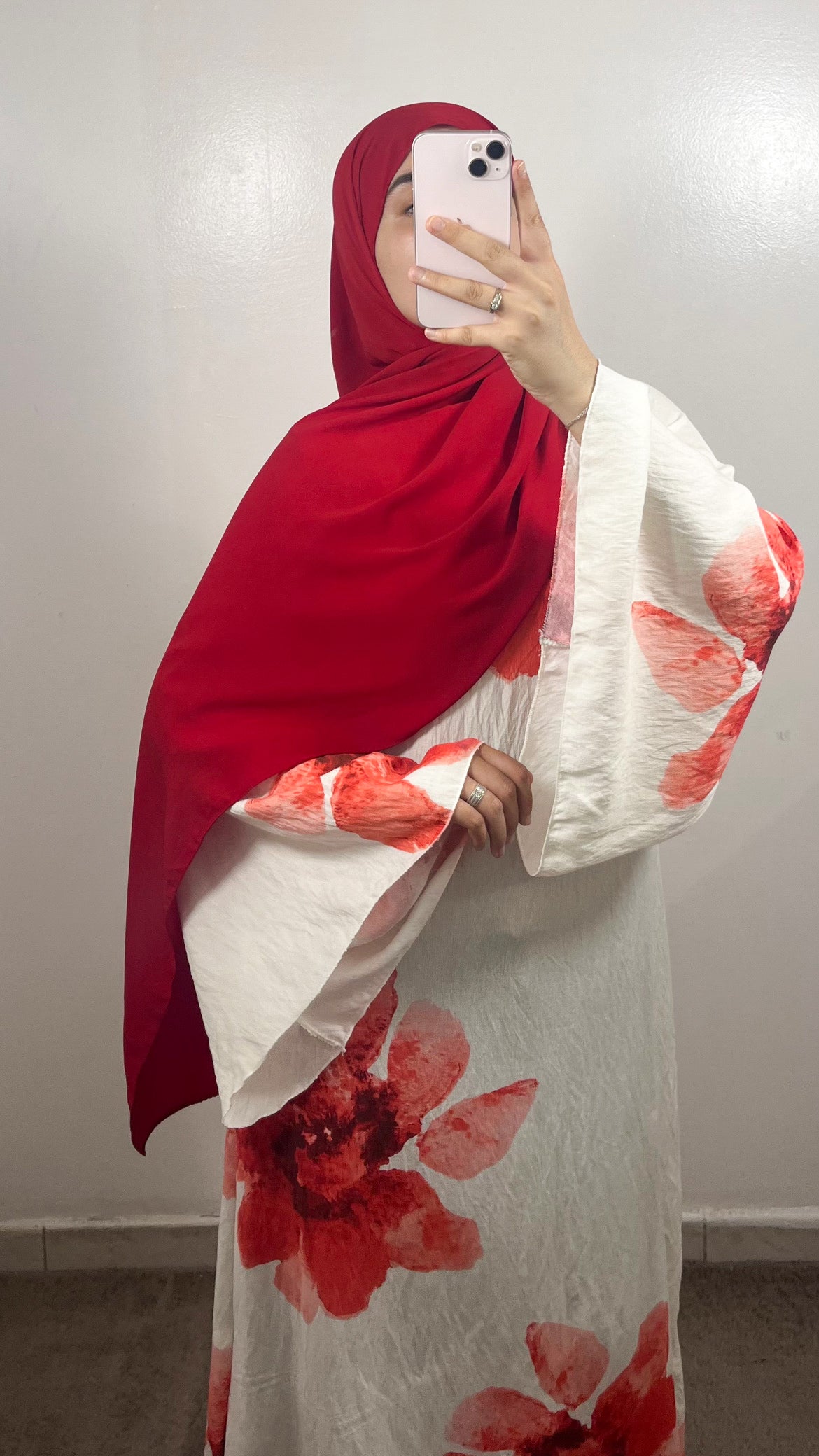 ROBE FLOWER BLANCHE/ROUGE