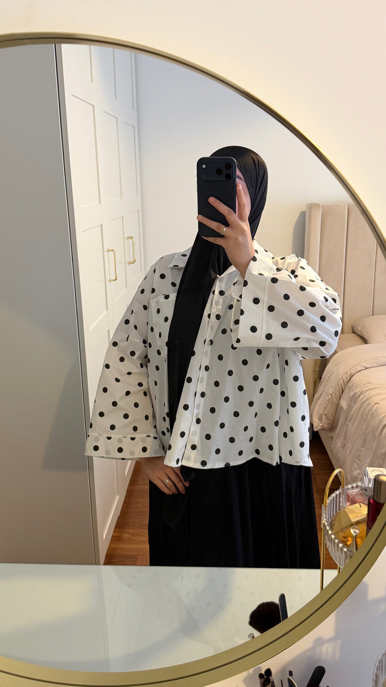 CHEMISE À POIS BLANC