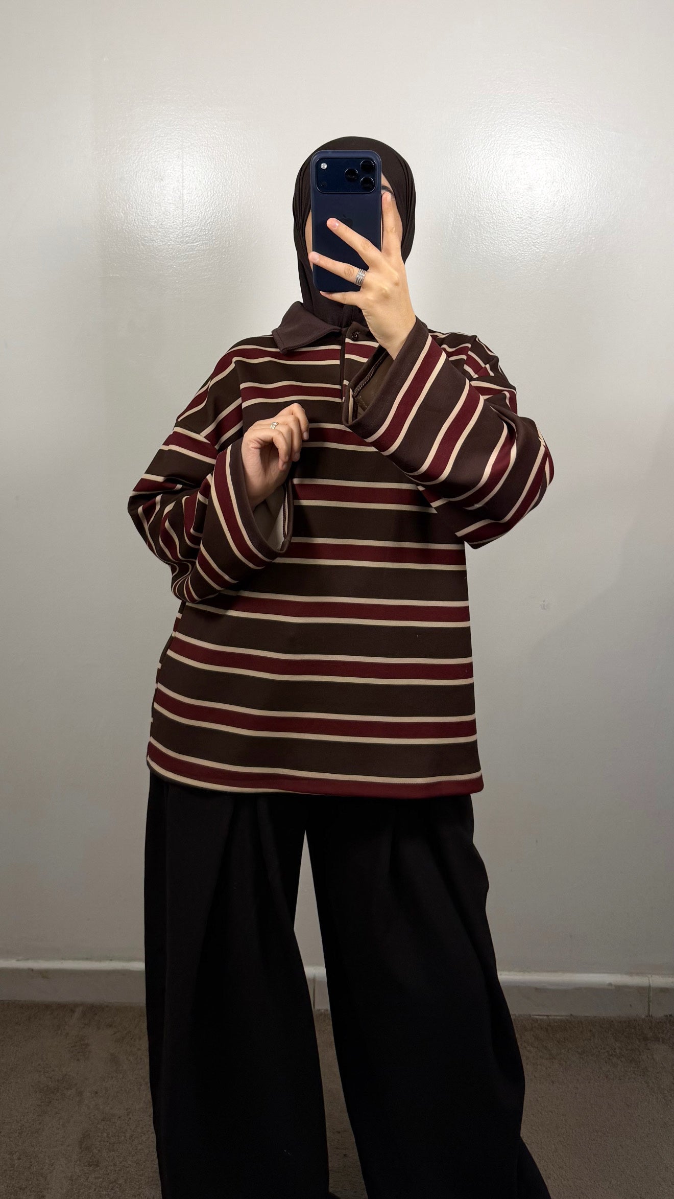 POLO EPAIS MARRON/BORDEAU